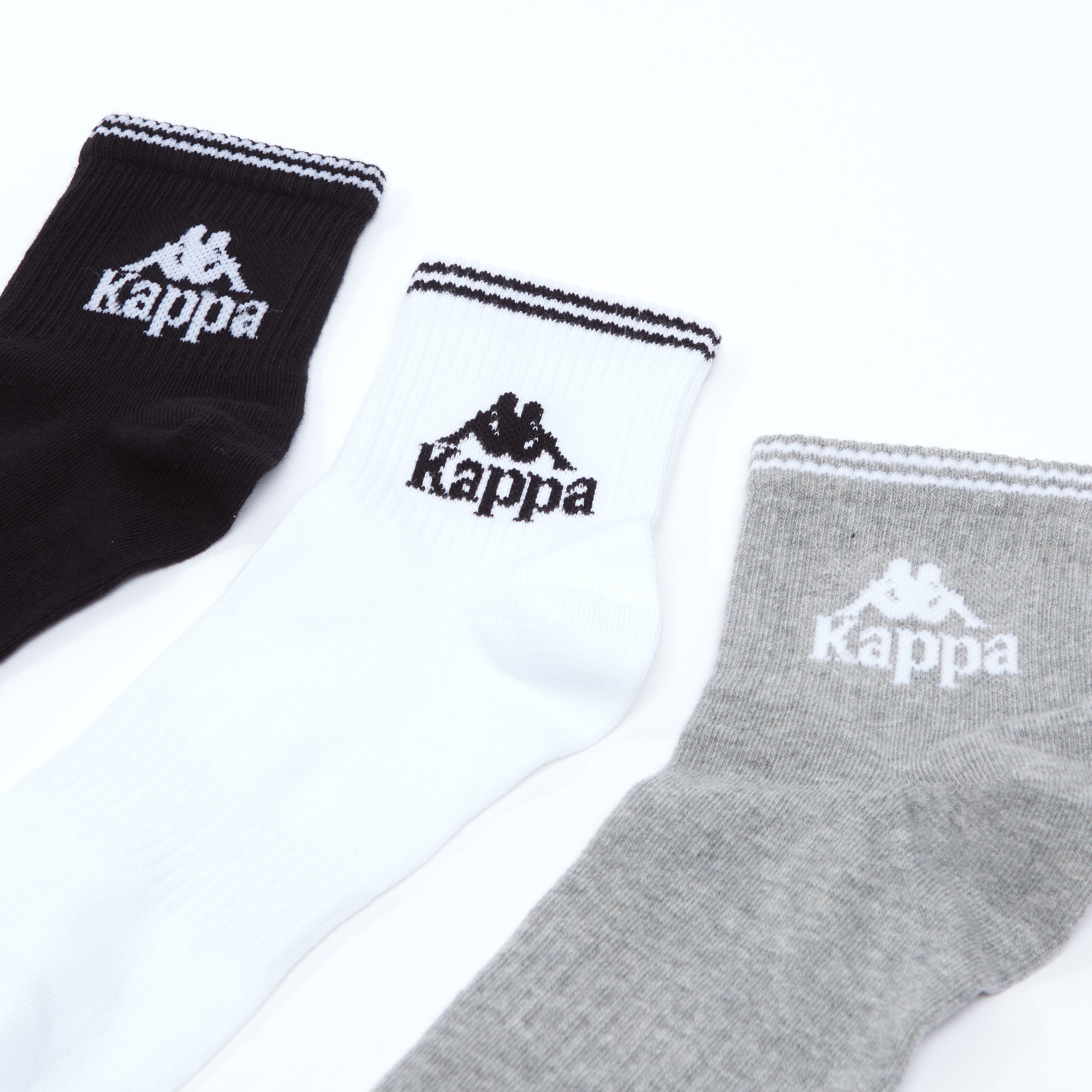 جوارب مطرّزة بطول الكاحل بحواف مضلّعة من كابا - طقم من 3 أزواج-men-socks-image-3
