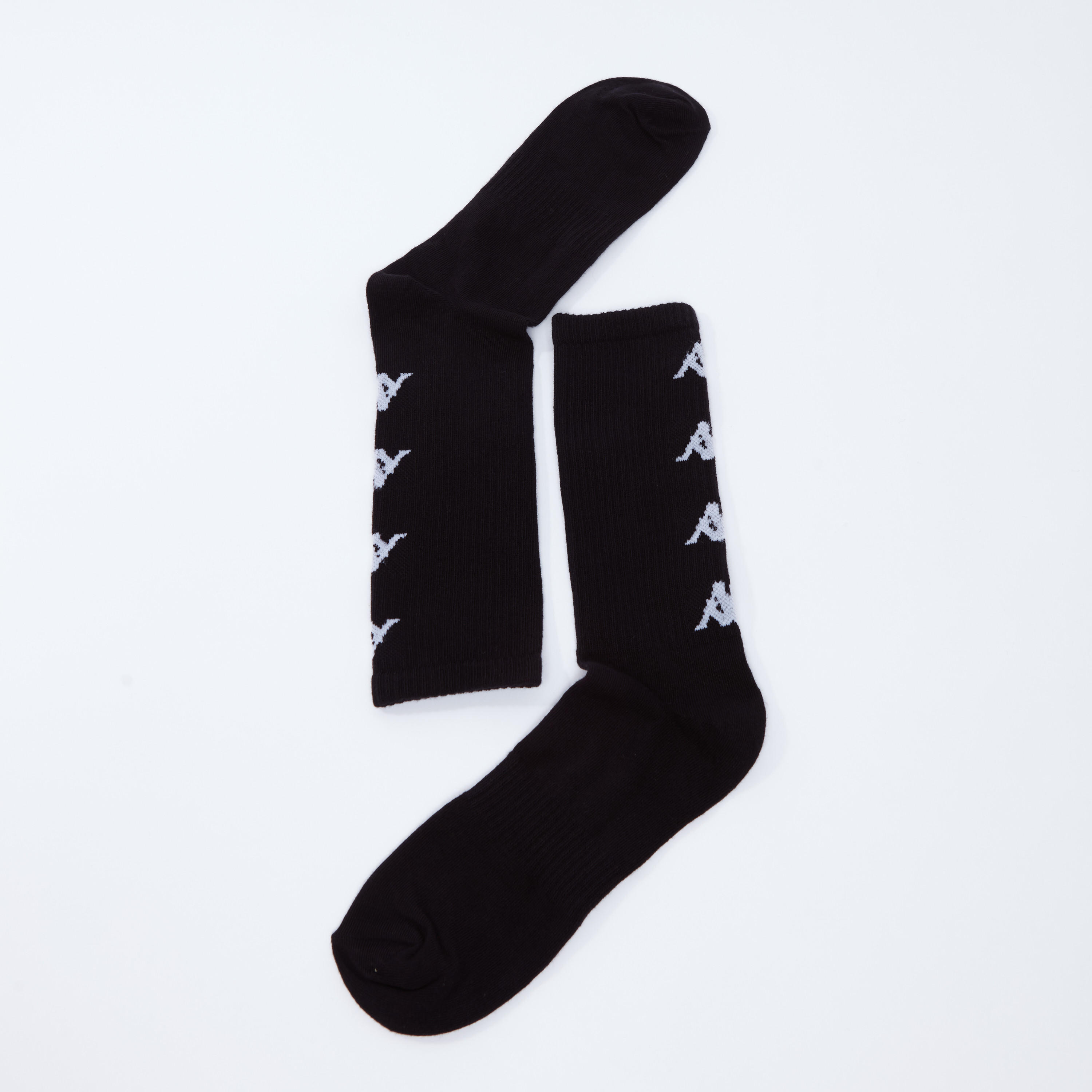 جوارب مطرزة بطول ربلة الساق بحواف مضلّعة من كابا-men-socks-image-3