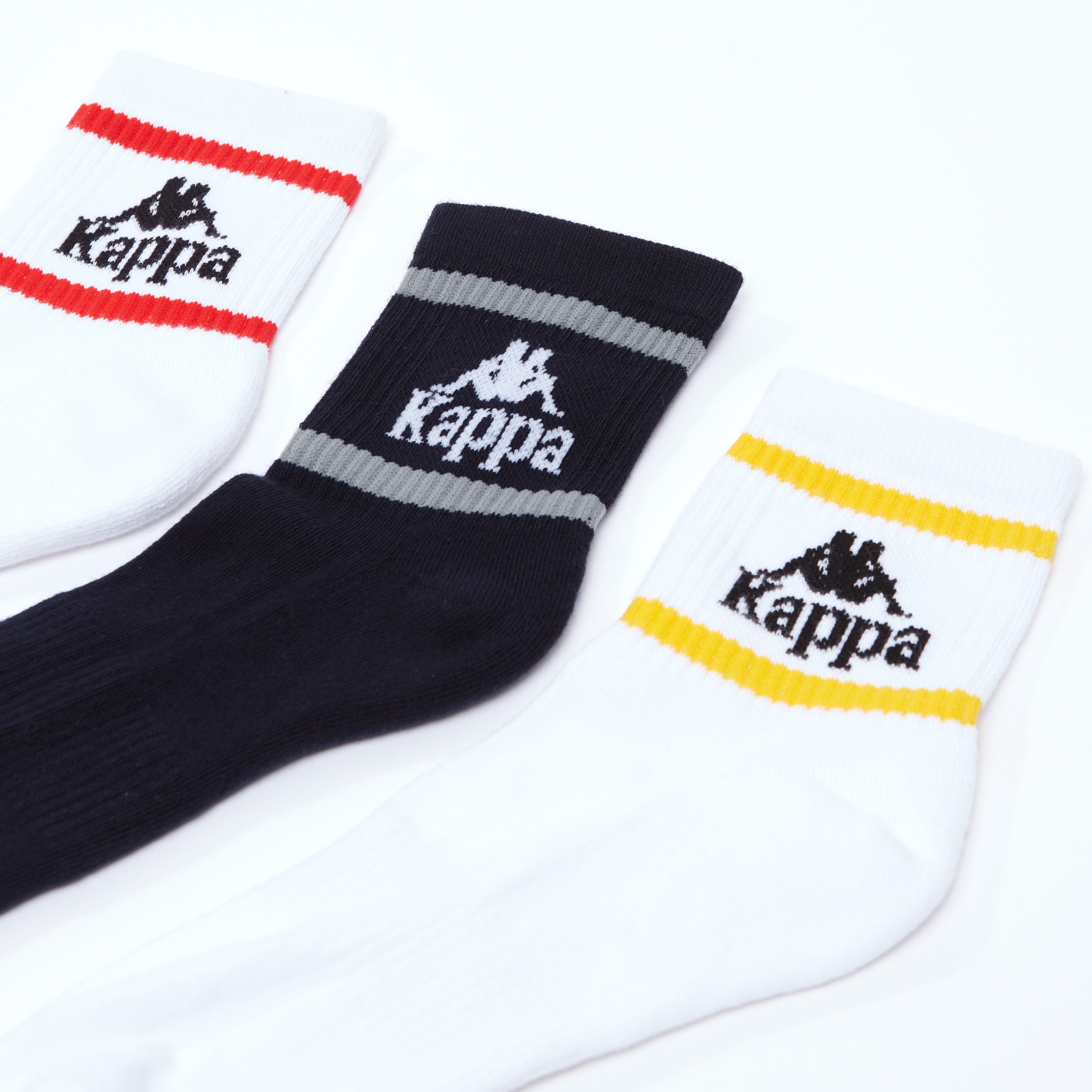 جوارب مطرّزة بطول الكاحل بحواف مضلّعة من كابا - طقم من 3 أزواج-men-socks-image-3