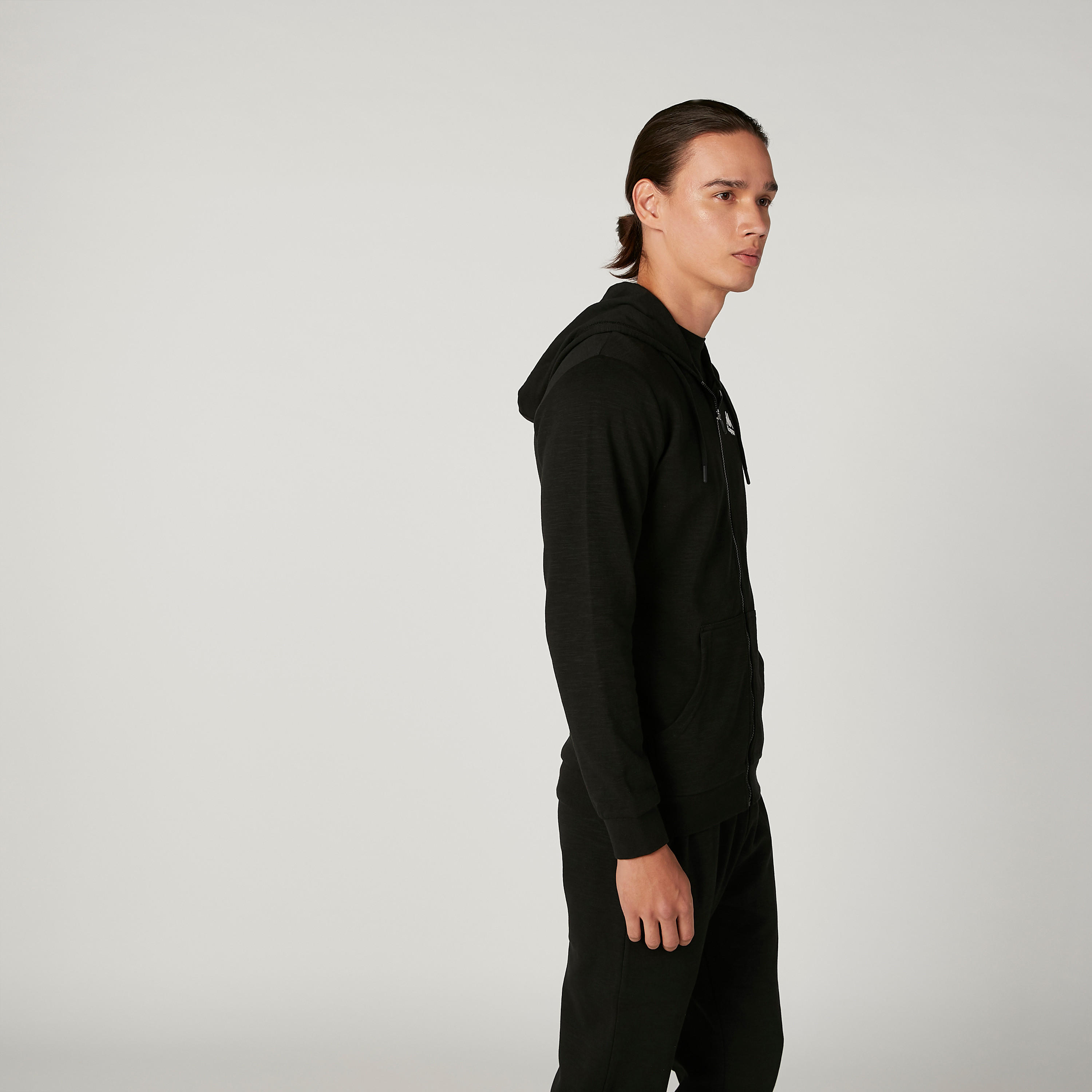 جاكيت سادة بقبّعة وأكمام طويلة من كابا-men-clothing-jacketsandblazers-jackets-image-1