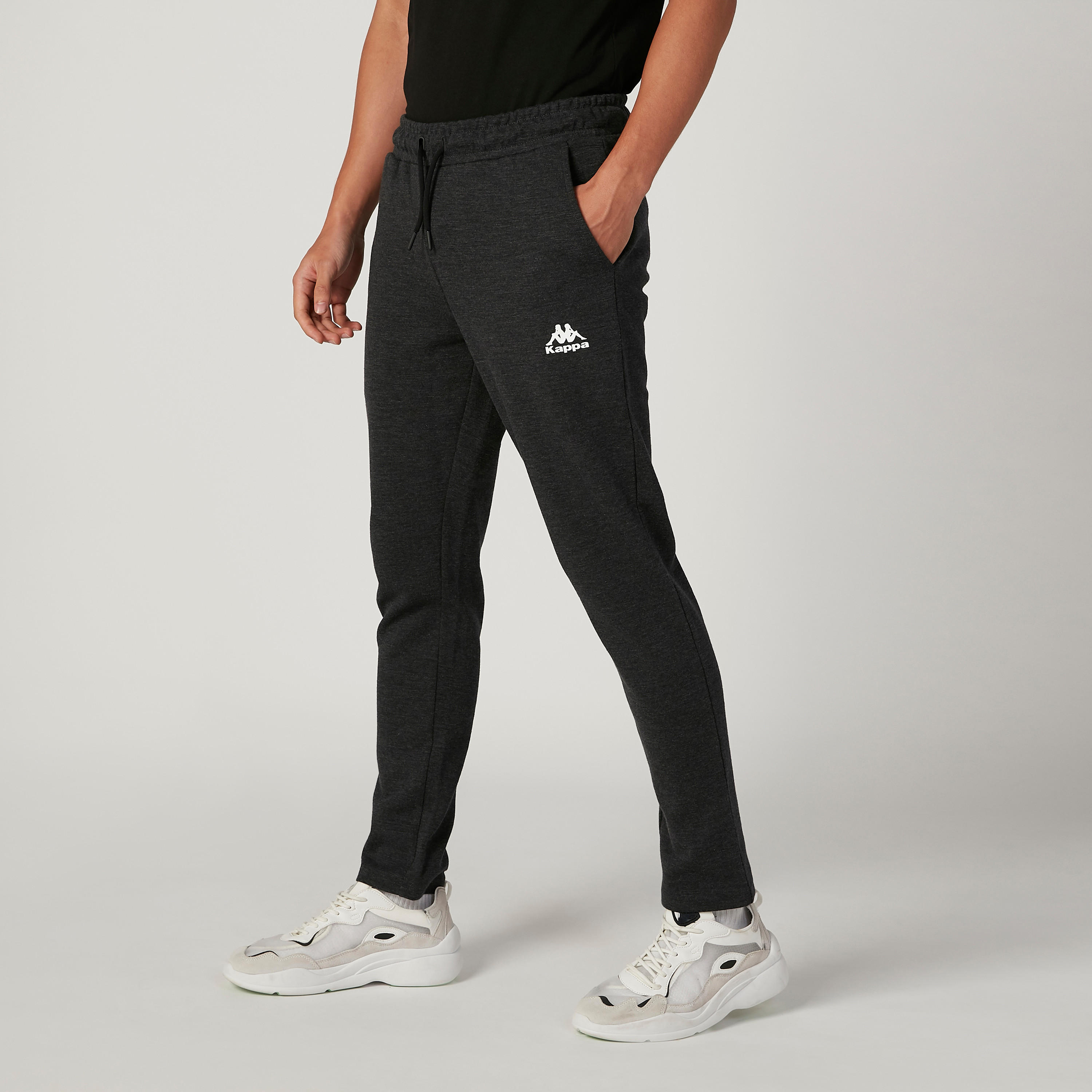 بنطلون سادة بخصر مطّاطي وجيوب من كابا-men-clothing-bottoms-trousersandchinos-trousers-image-5