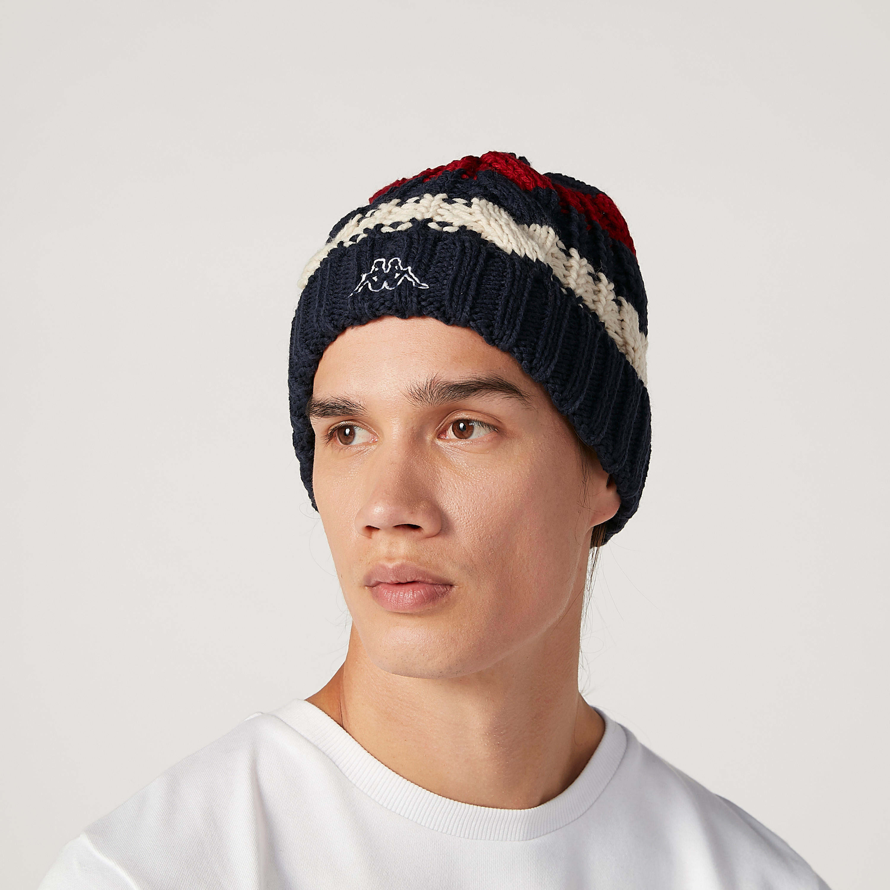 قبعة بيني بارزة الملمس مخططة من كابا-men-caps-image-2