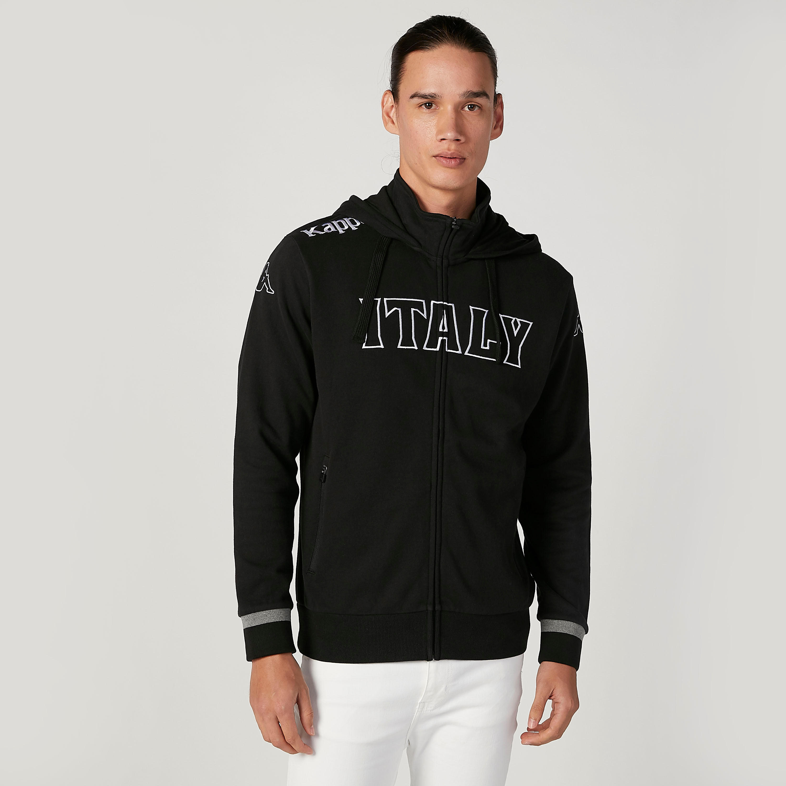 جاكيت بقبعة وأكمام طويلة وطبعات من كابا-men-clothing-jacketsandblazers-jackets-image-1