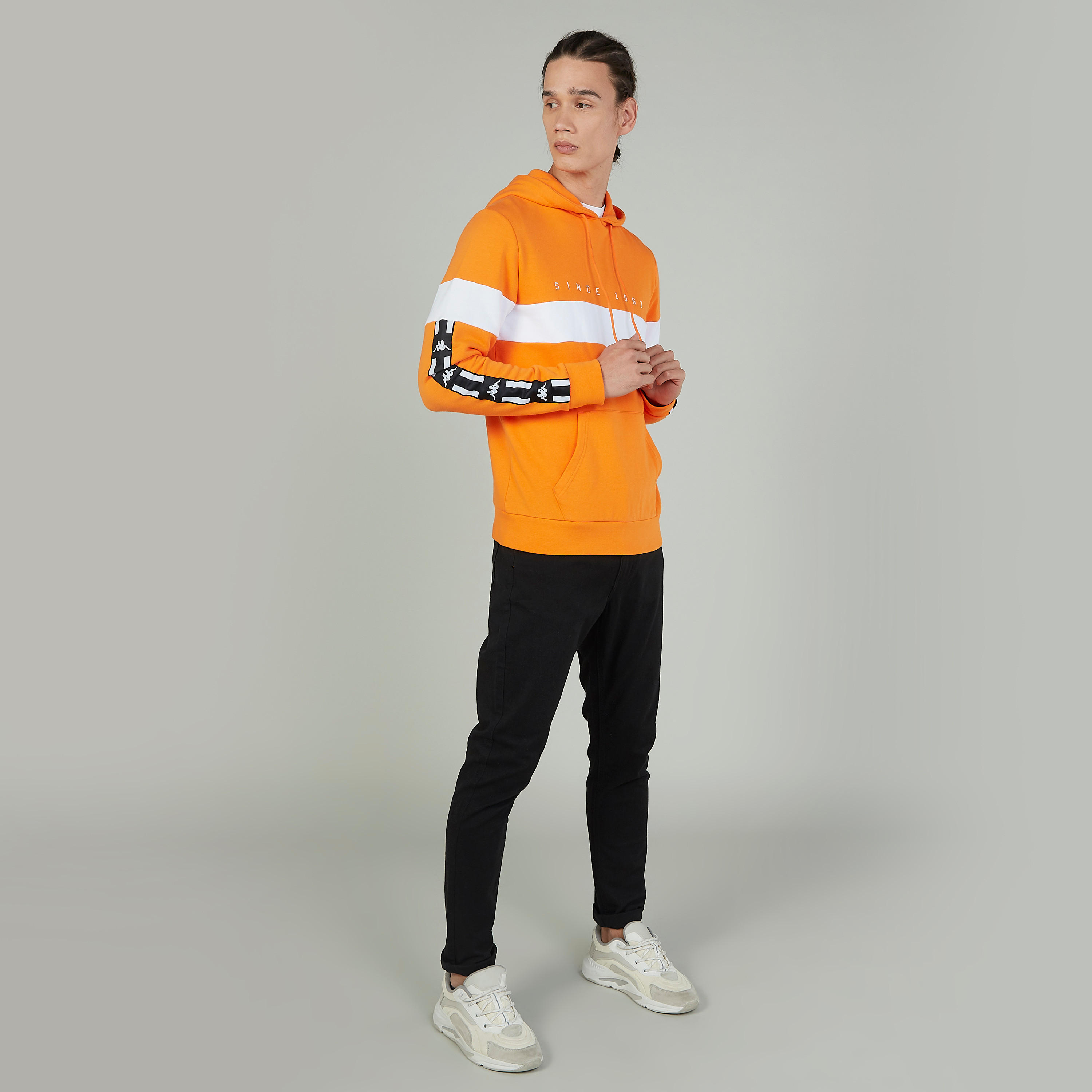 Kappa Printed Hooded Sweatshirt with Kangaroo Pockets-men-winterwear-hoodiesandsweatshirts-image-2