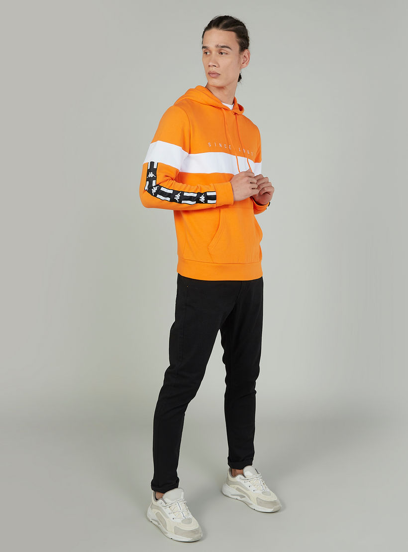Kappa Printed Hooded Sweatshirt with Kangaroo Pockets-men-winterwear-hoodiesandsweatshirts-image-2