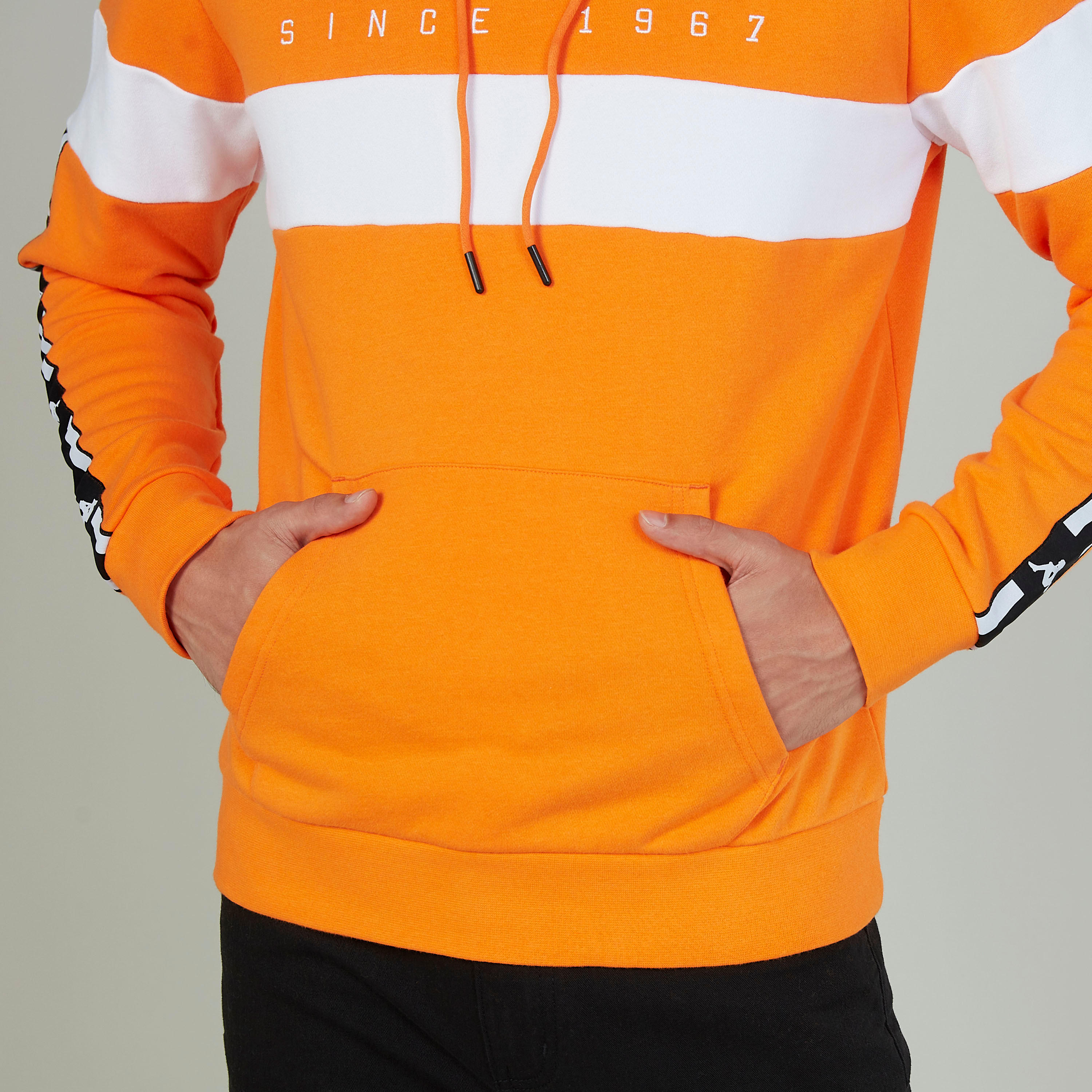 Kappa Printed Hooded Sweatshirt with Kangaroo Pockets-men-winterwear-hoodiesandsweatshirts-image-3
