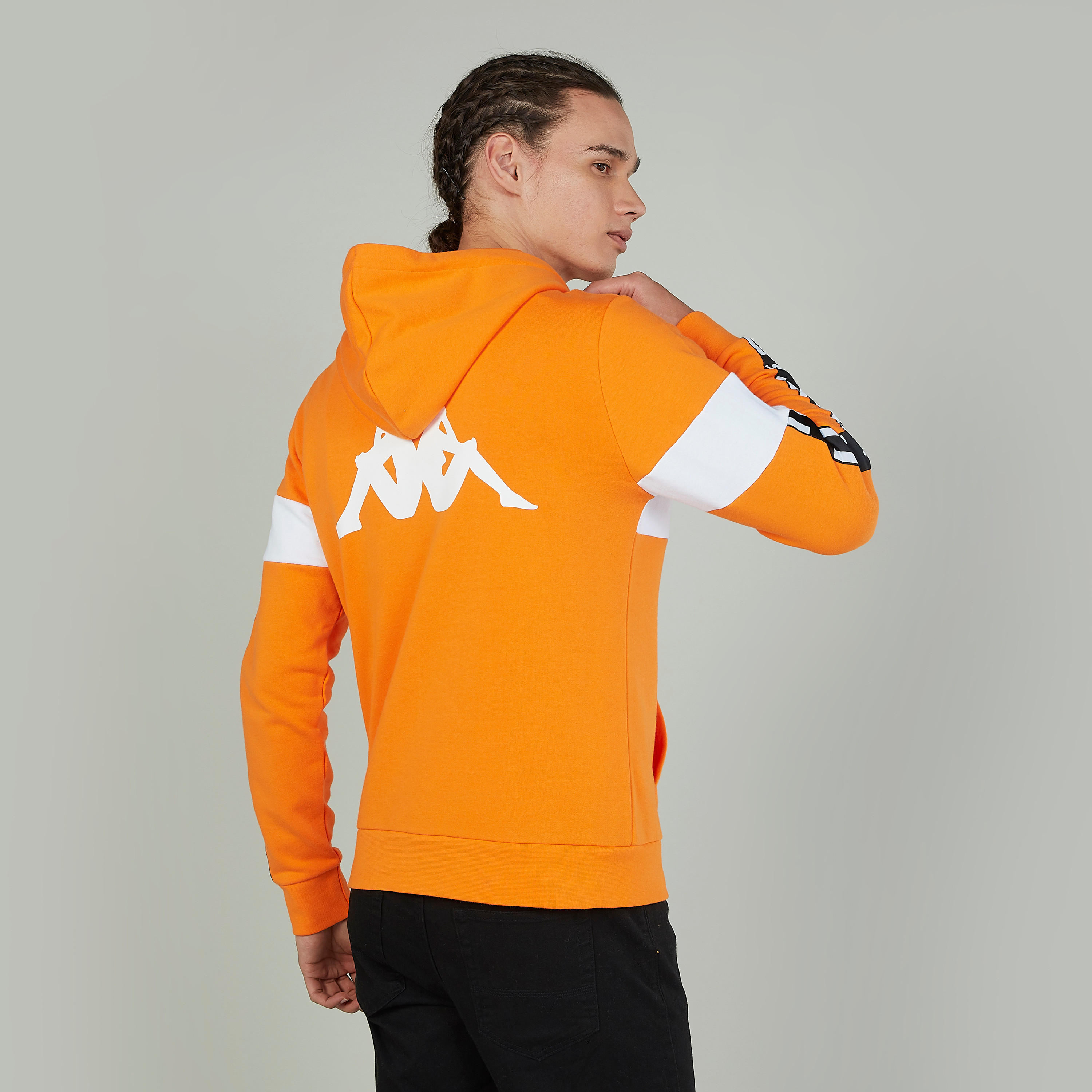Kappa Printed Hooded Sweatshirt with Kangaroo Pockets-men-winterwear-hoodiesandsweatshirts-image-4