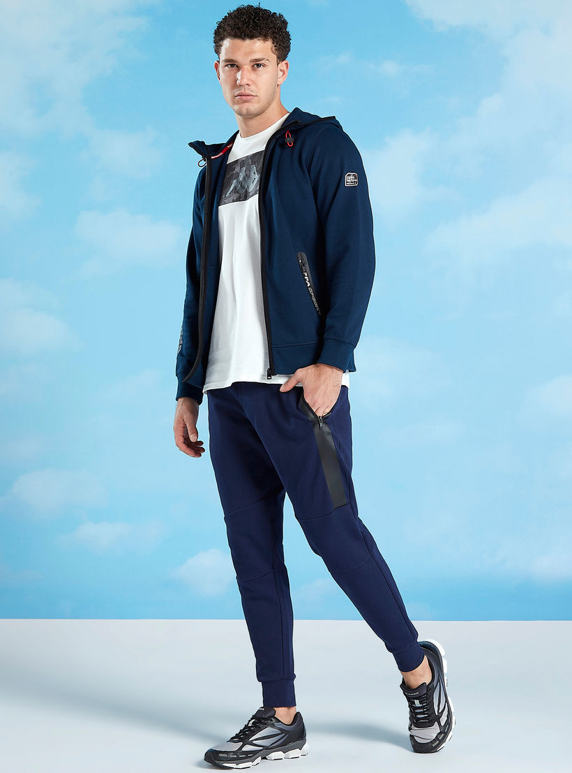بنطلون رياضي سادة بسحّاب وجيوب من كابا-men-clothing-bottoms-joggers-image-2