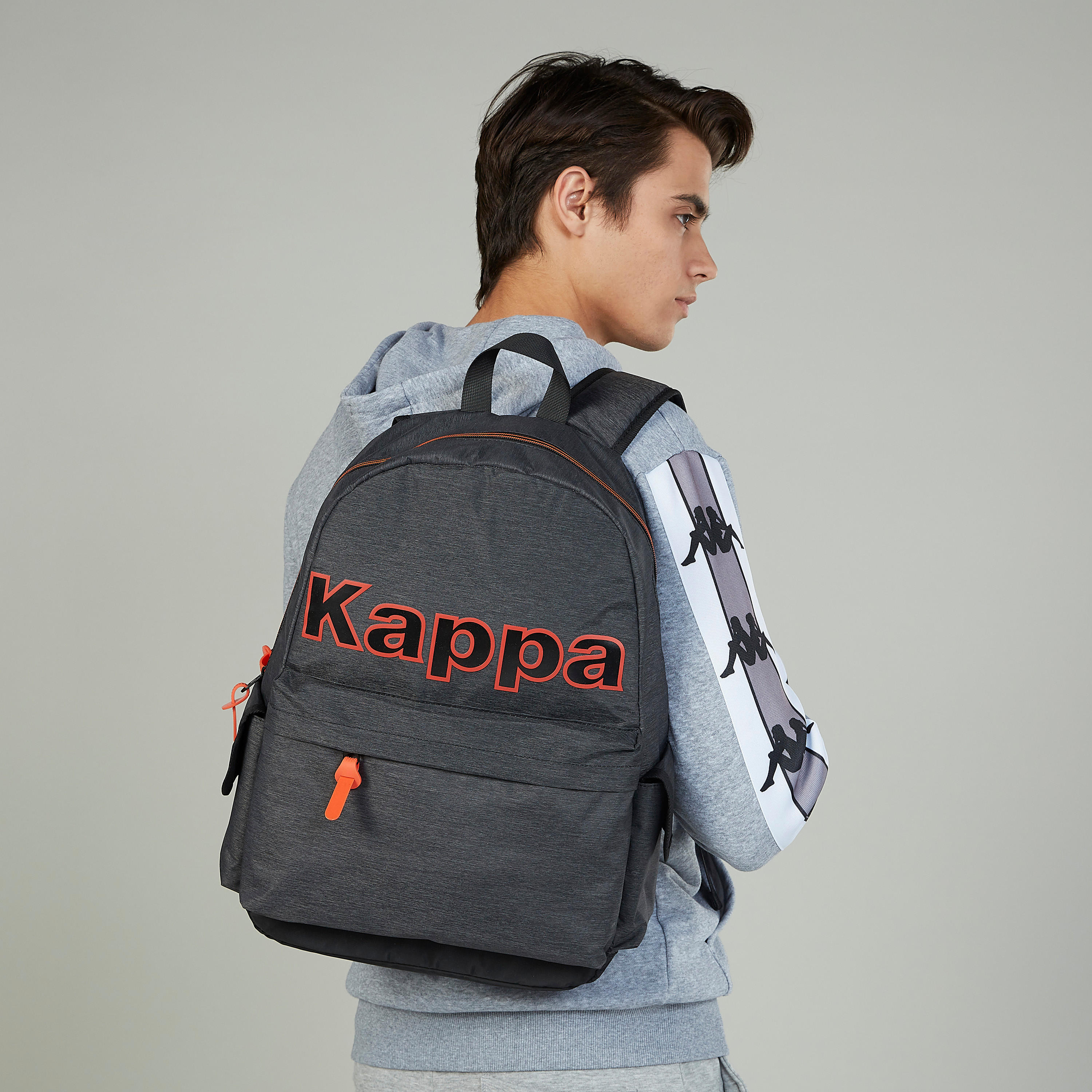 Kappa Printed Backpack with Adjustable Shoulder Straps-men-bags-image-2