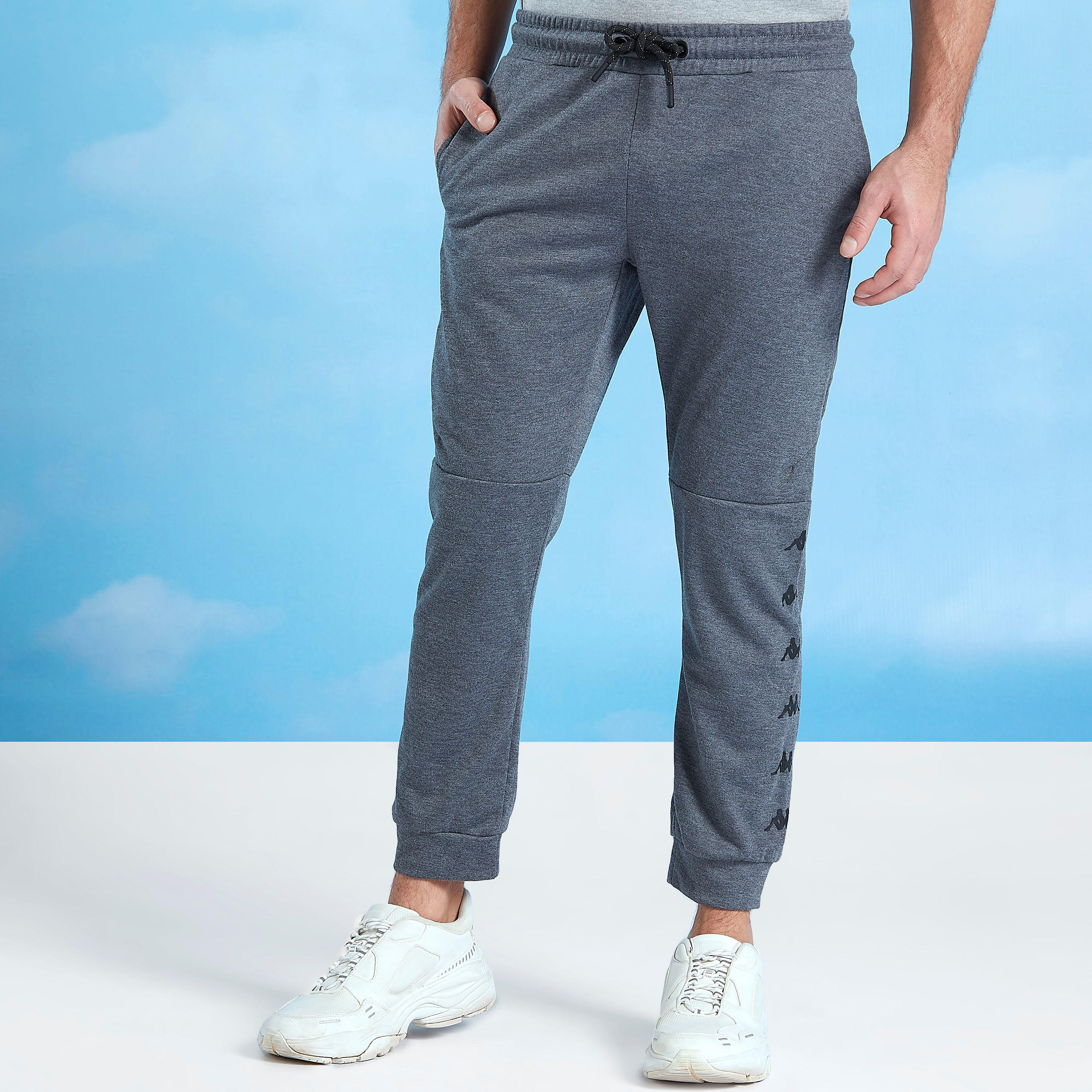 Kappa Full Lengh Solid Jog Pants with Pocket Detail and Drawstring-men-clothing-sportswearandactivewear-bottoms-image-1