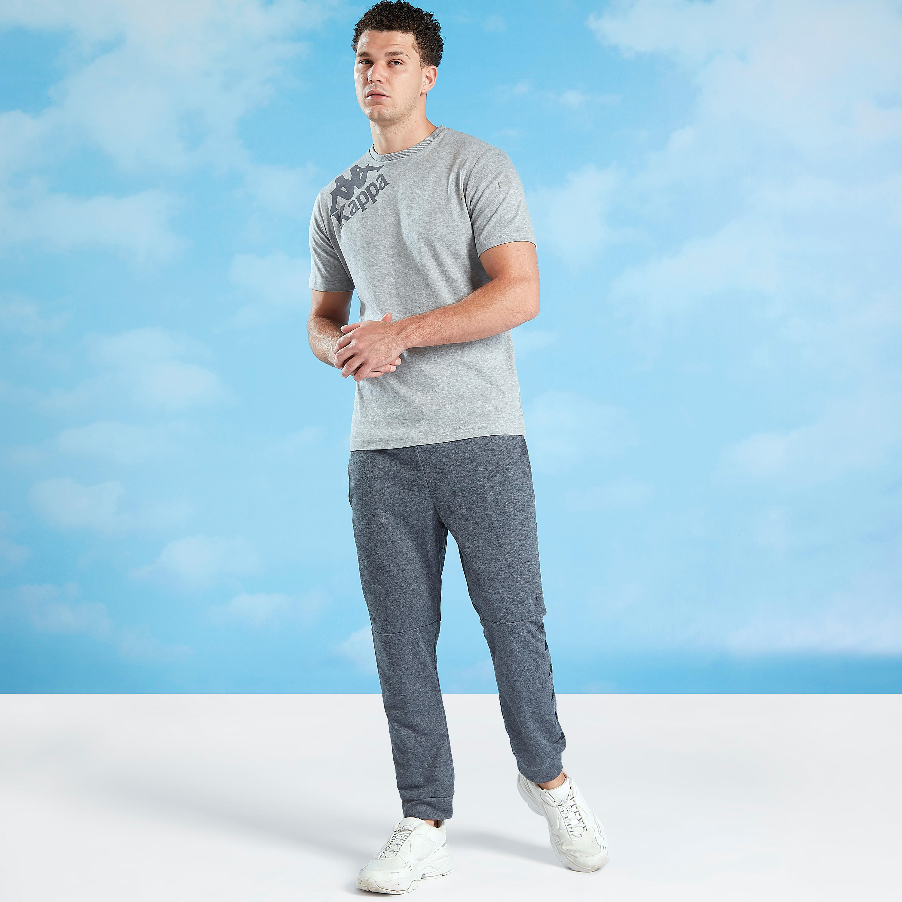 Kappa Full Lengh Solid Jog Pants with Pocket Detail and Drawstring-men-clothing-sportswearandactivewear-bottoms-image-2