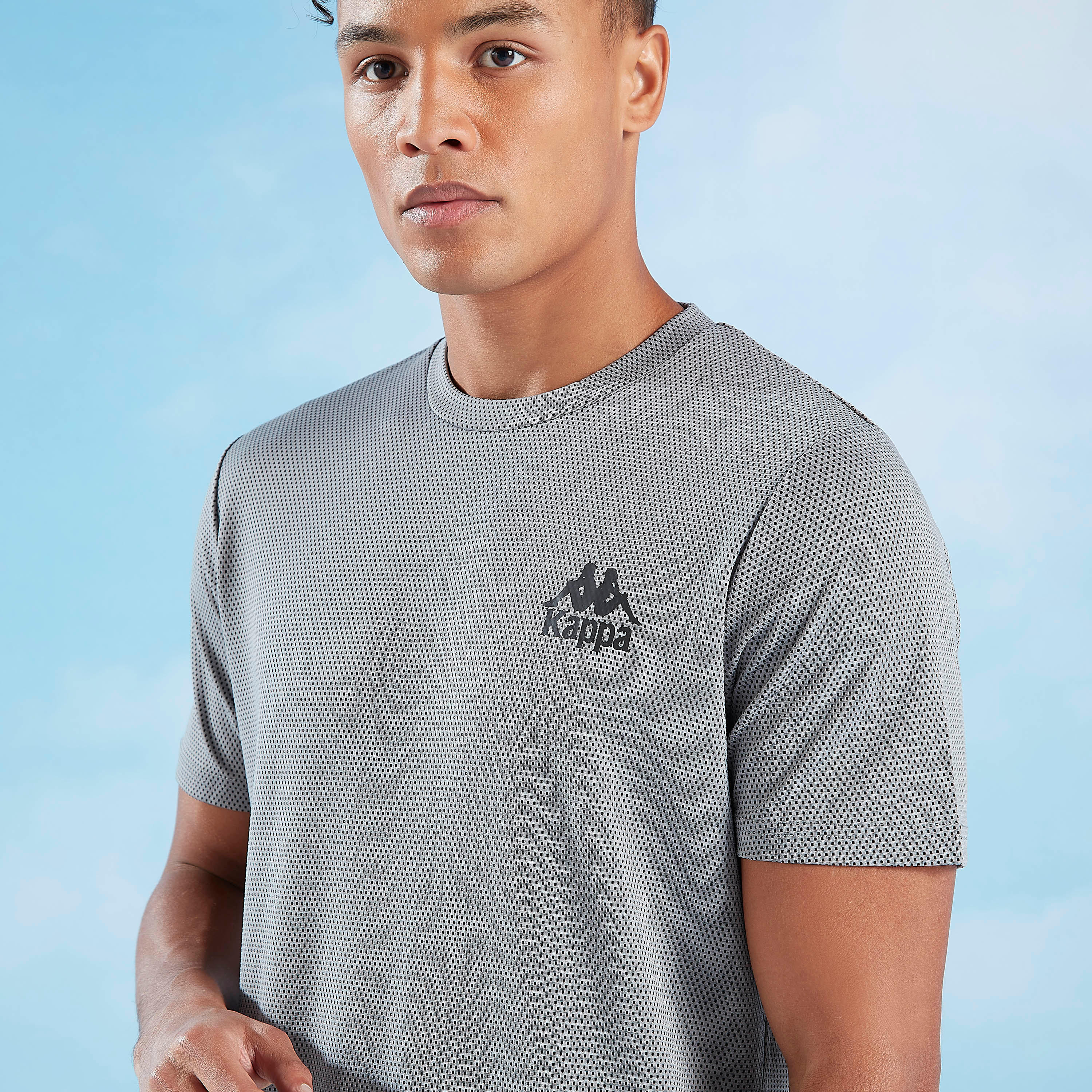 Kappa Textured T-shirt with Crew Neck and Short Sleeves-men-clothing-sportswearandactivewear-tshirtsandpolos-image-3