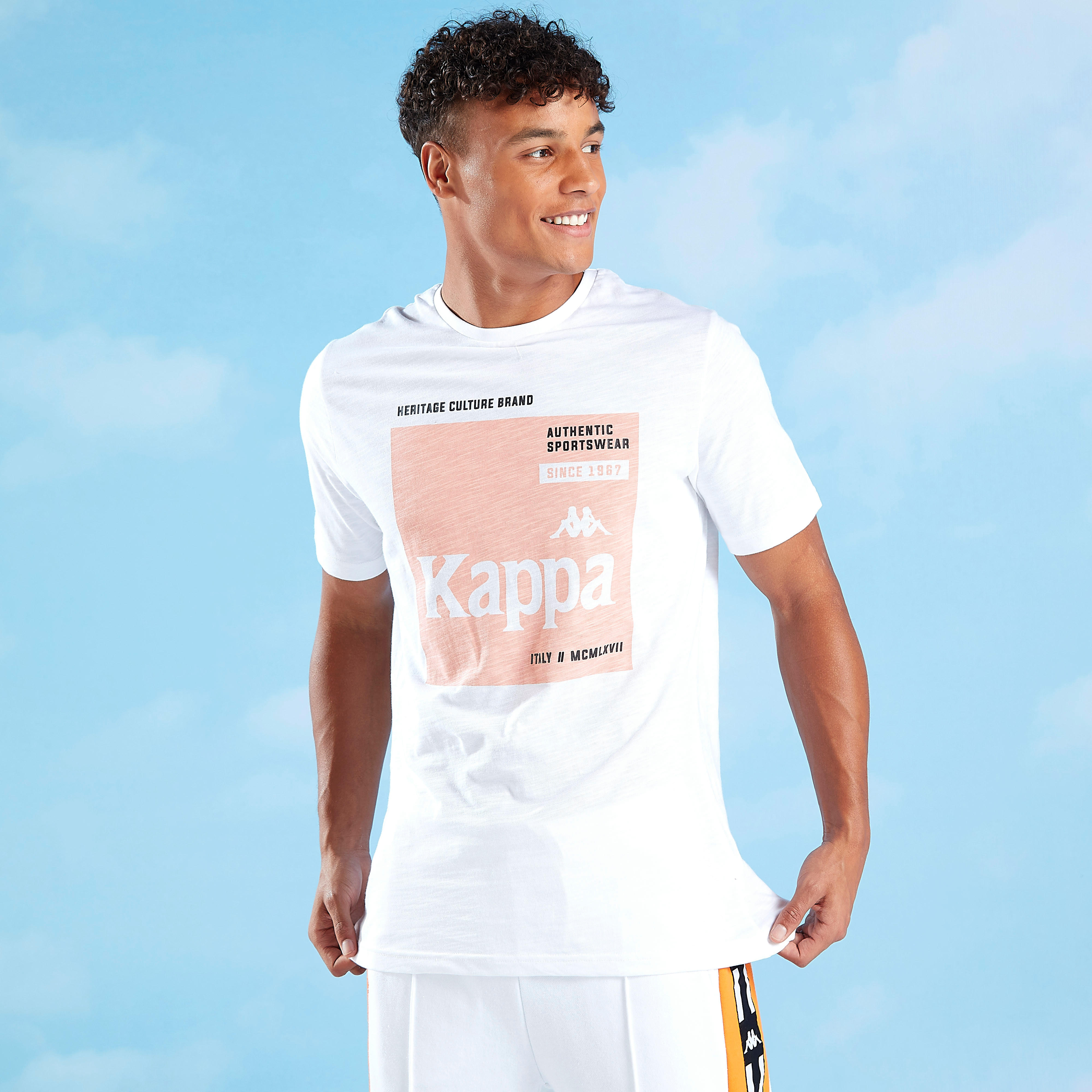 Kappa Typographic Print T-shirt with Crew Neck and Short Sleeves-men-clothing-sportswearandactivewear-tshirtsandpolos-image-1