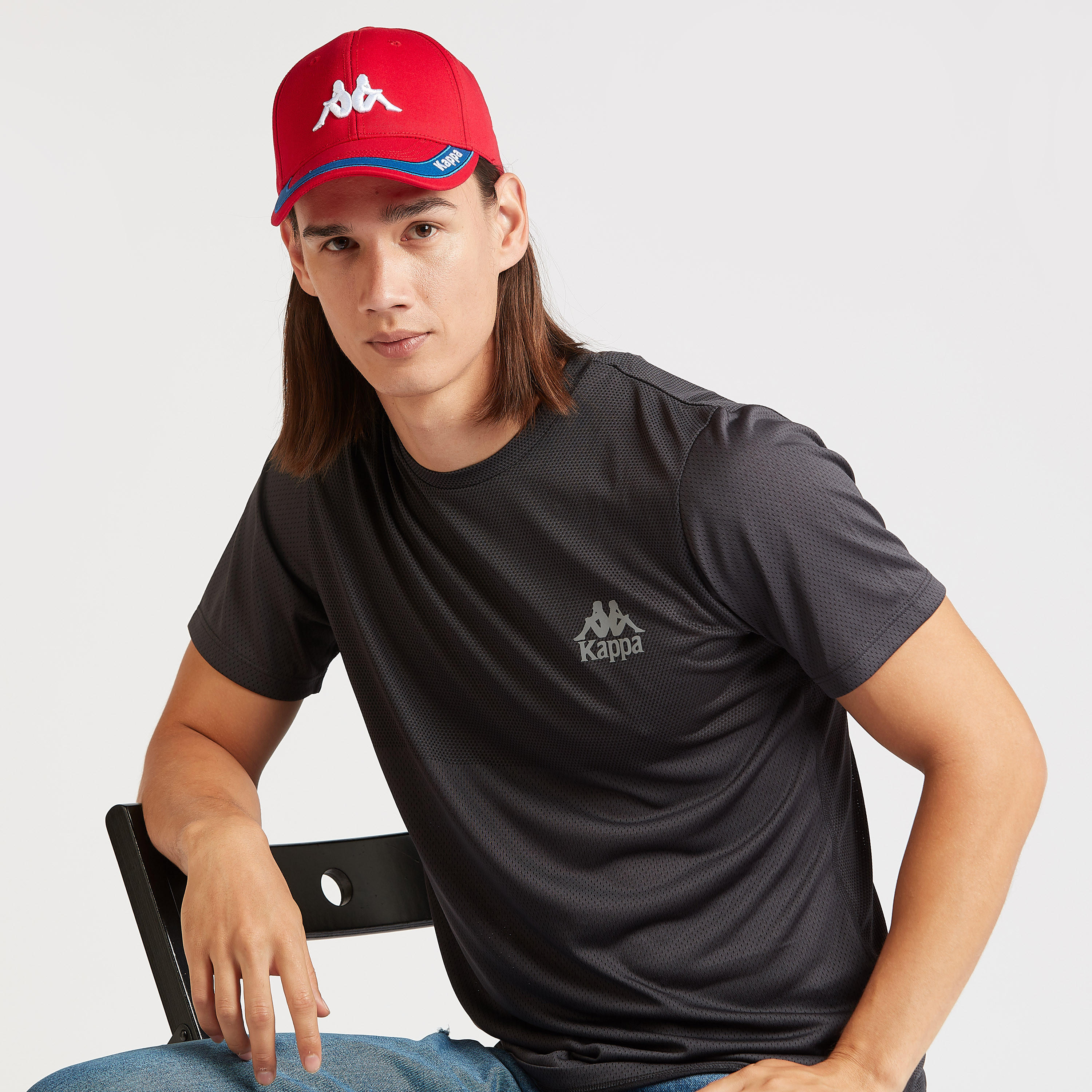 Kappa Logo Print Cap with Plate Buckle Closure-men-caps-image-2