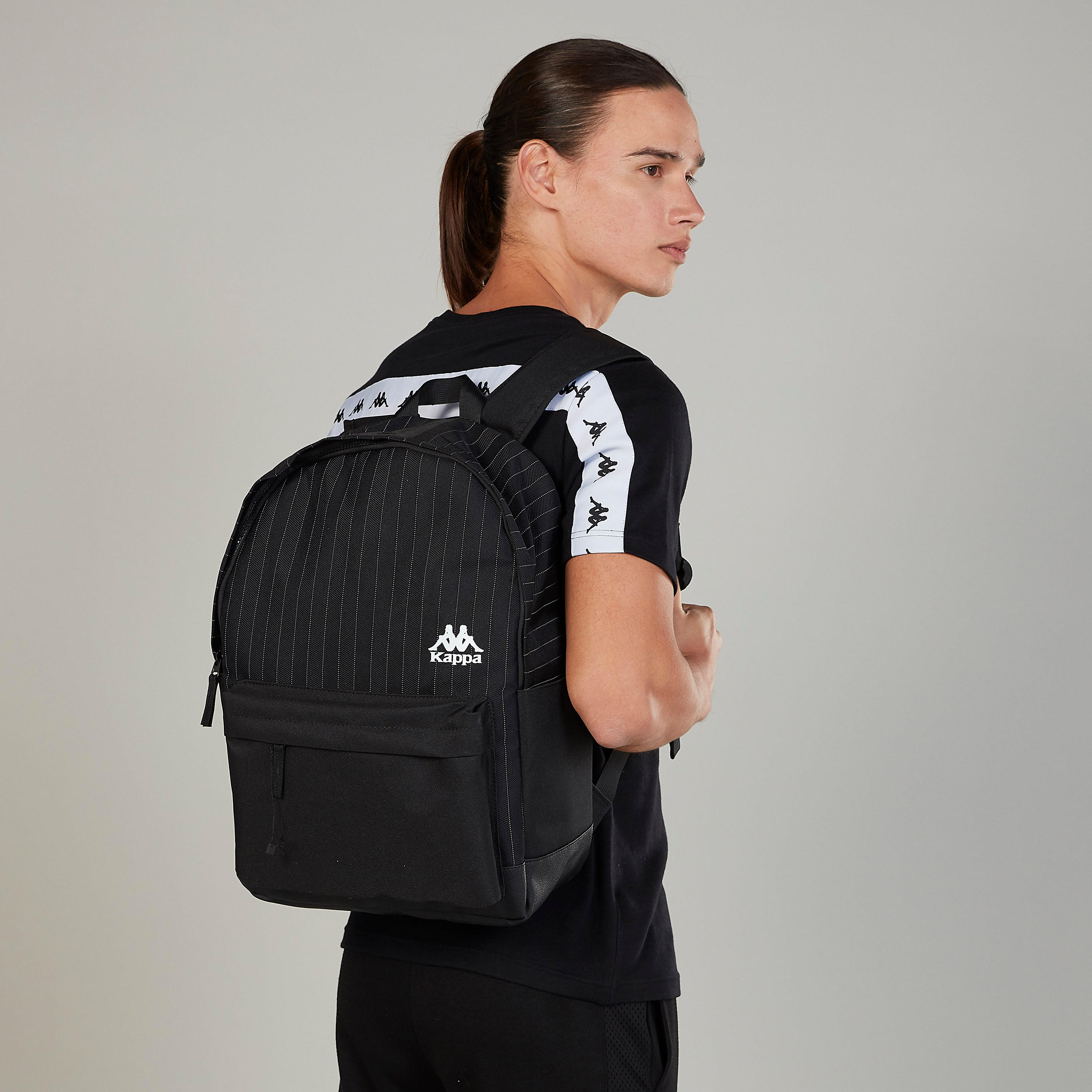 Kappa Striped Backpack with Adjustable Shoulder Straps and Top Handle-men-bags-image-2