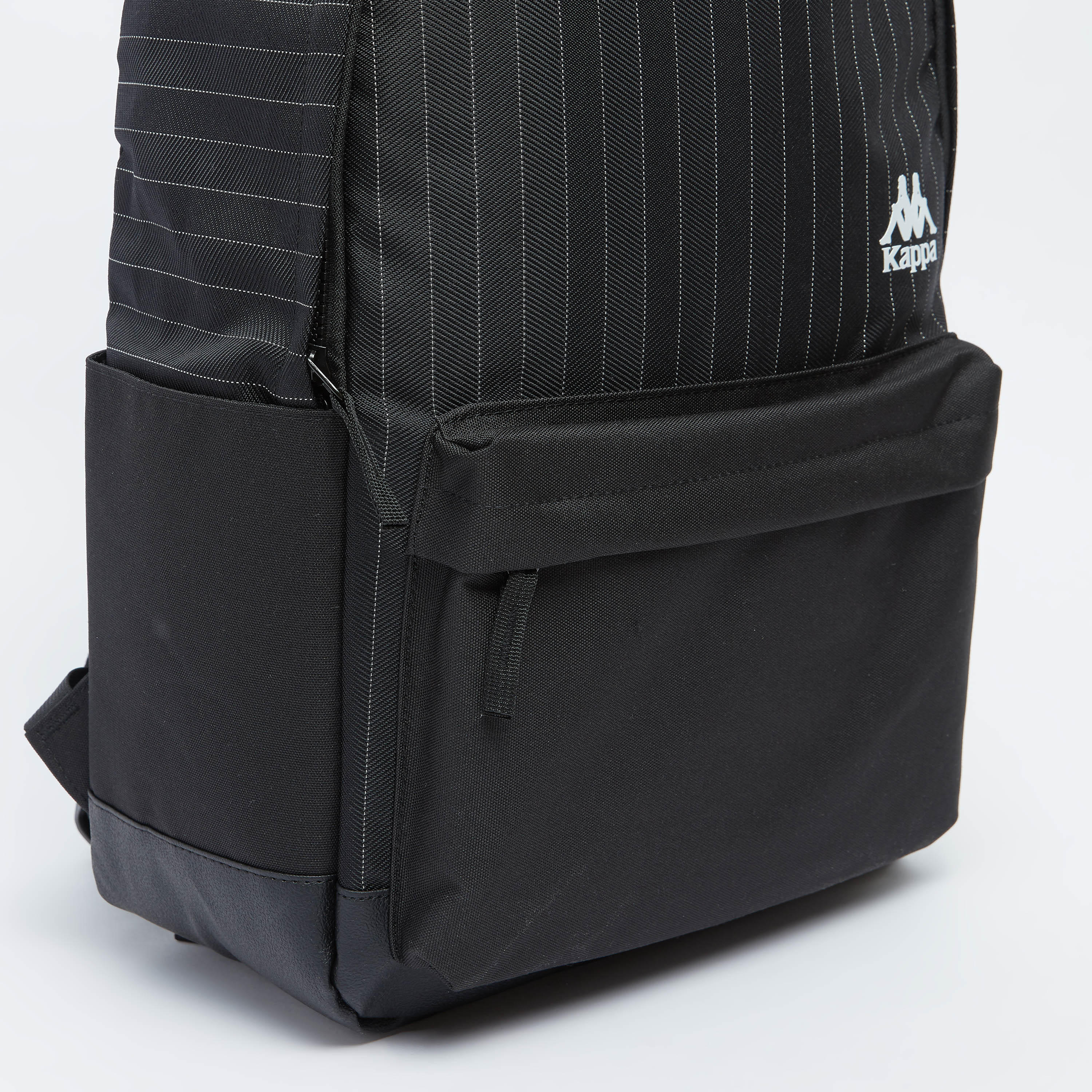 Kappa Striped Backpack with Adjustable Shoulder Straps and Top Handle-men-bags-image-3