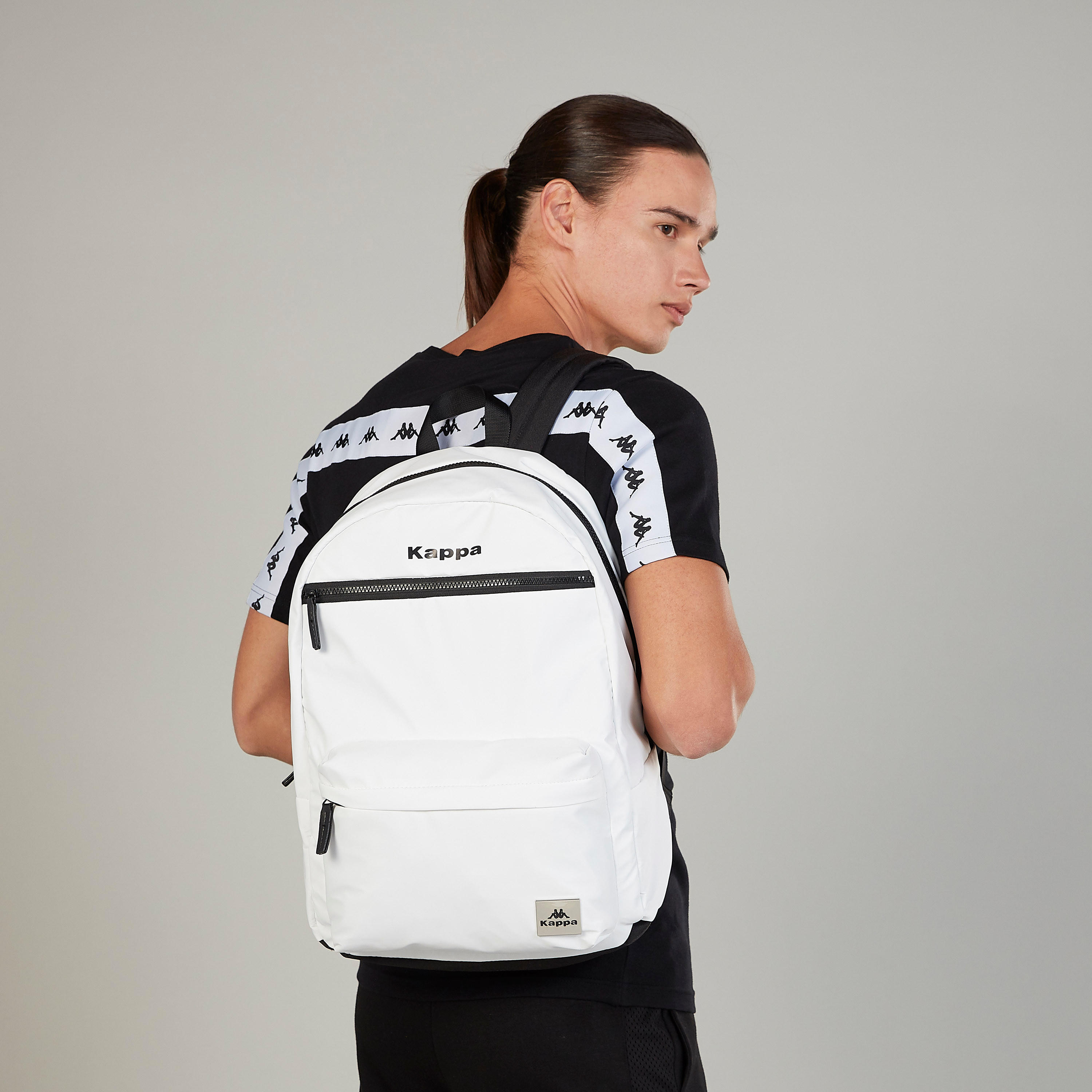 Kappa Solid Backpack with Adjustable Shoulder Straps and Top Handle-men-bags-image-2