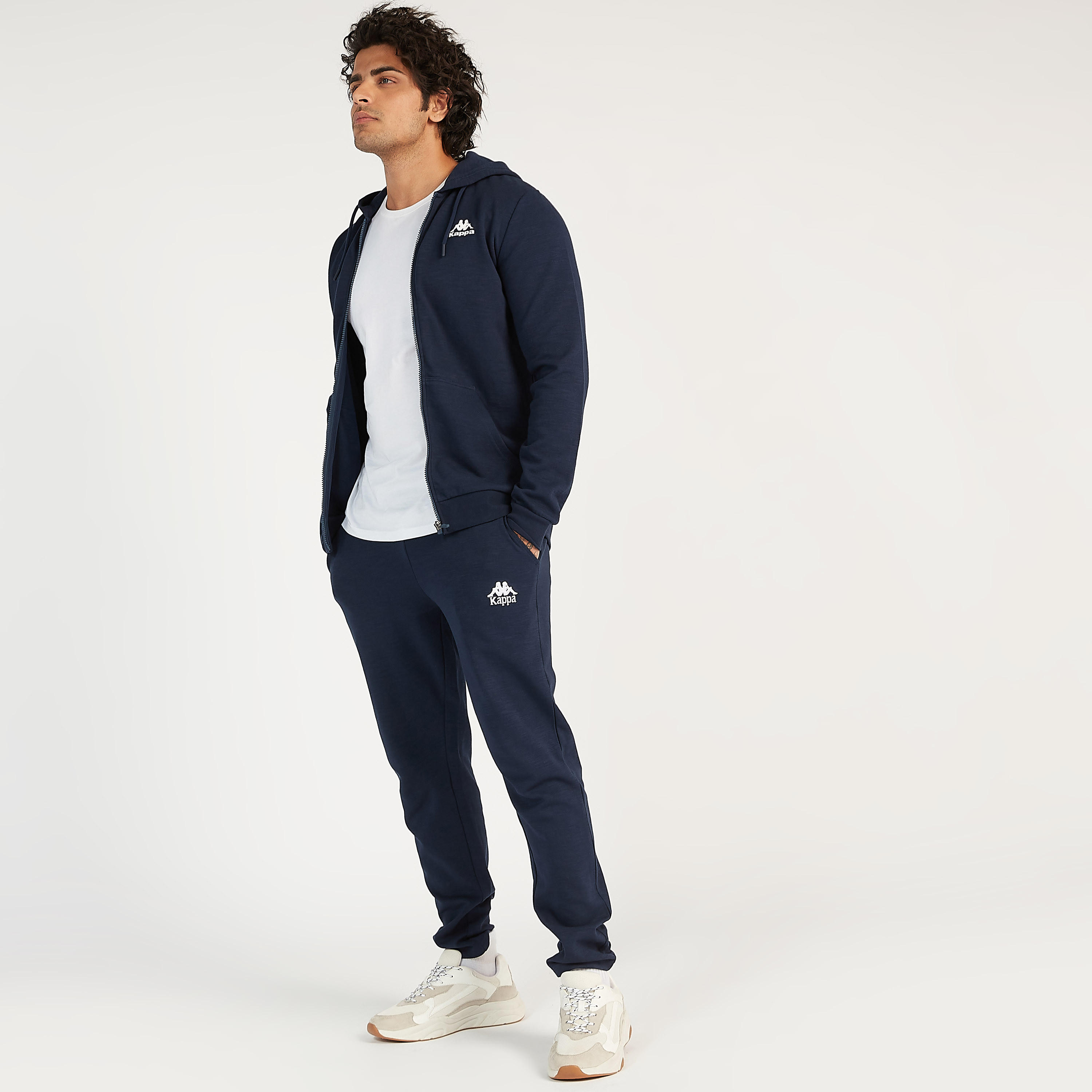 Kappa Solid Zip Through Hooded Jacket with Long Sleeves-men-winterwear-hoodiesandsweatshirts-image-2