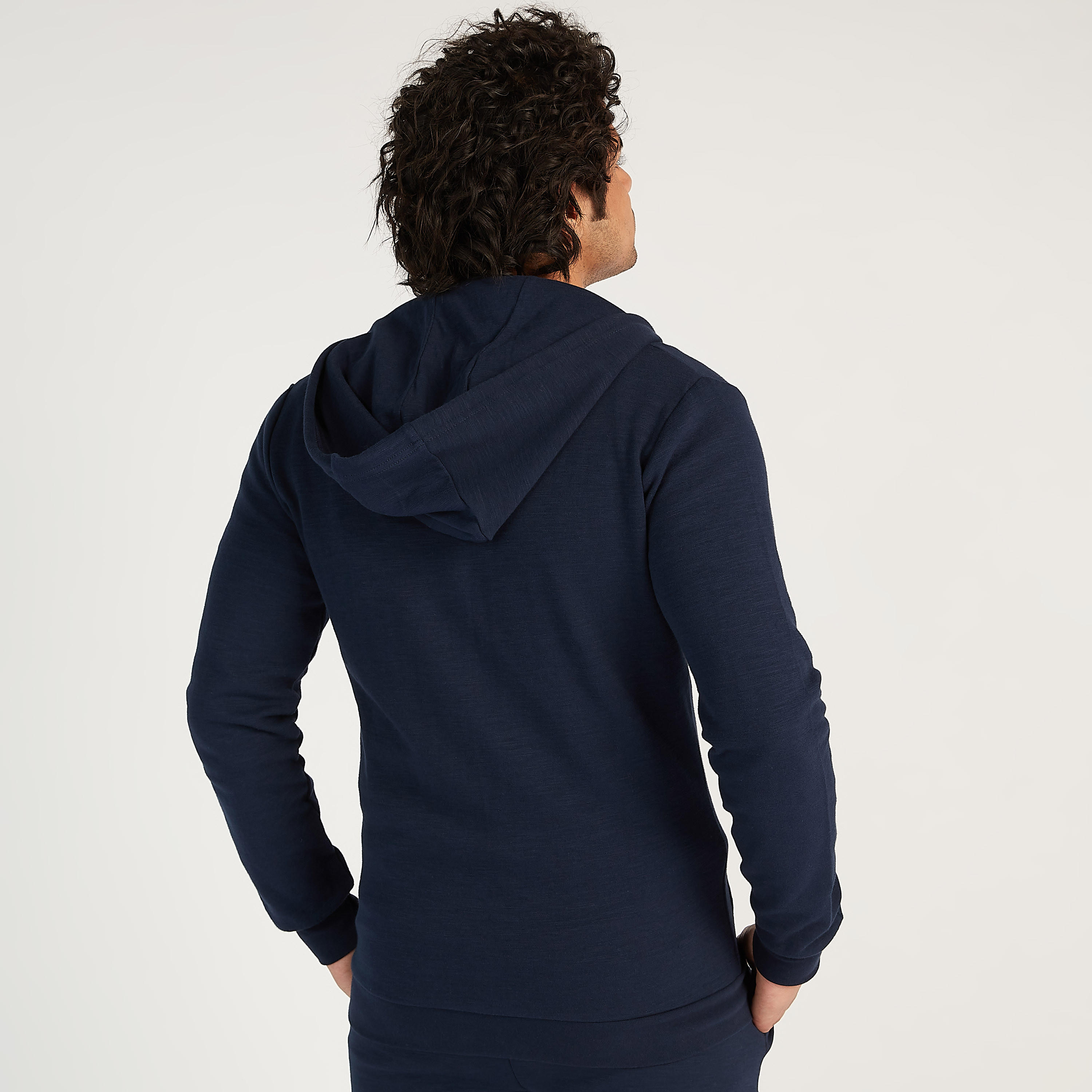 Kappa Solid Zip Through Hooded Jacket with Long Sleeves-men-winterwear-hoodiesandsweatshirts-image-4