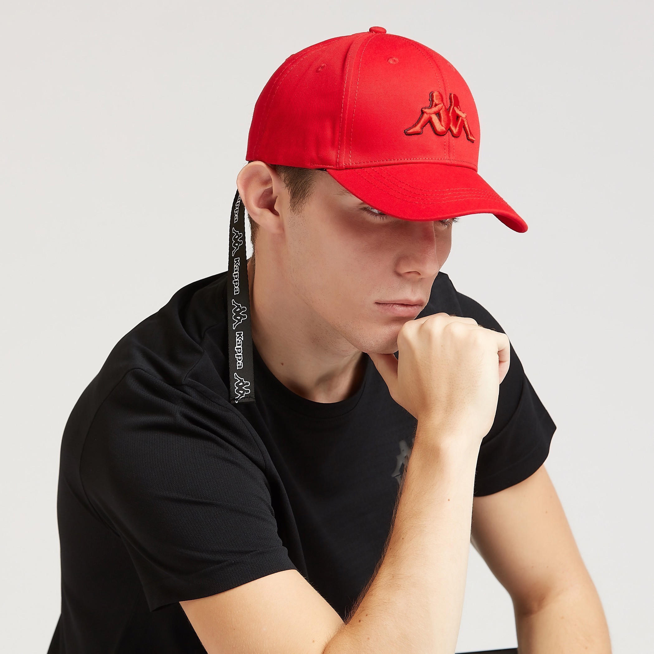 Kappa Logo Embroidered Cap with Clip Closure-men-caps-image-2