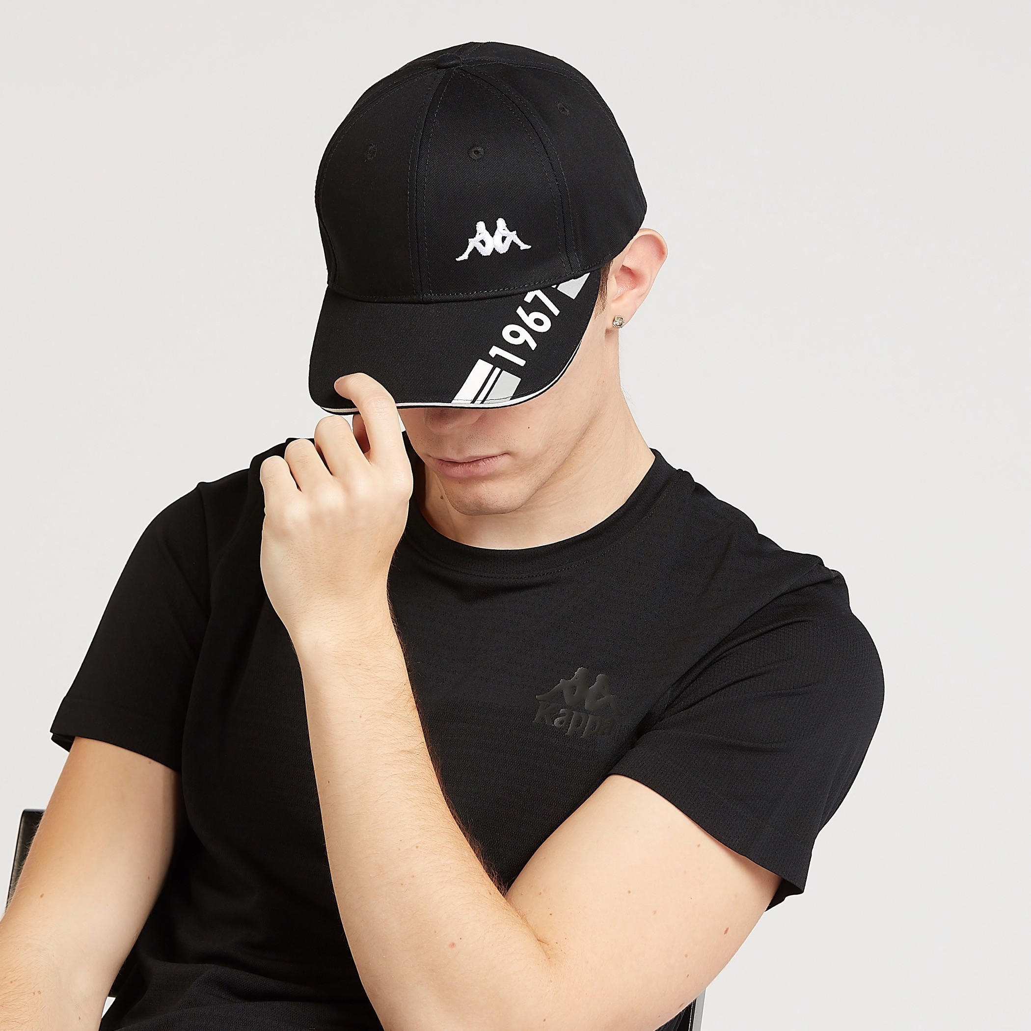 Kappa Printed Cap with Plate Buckle Closure-men-caps-image-2