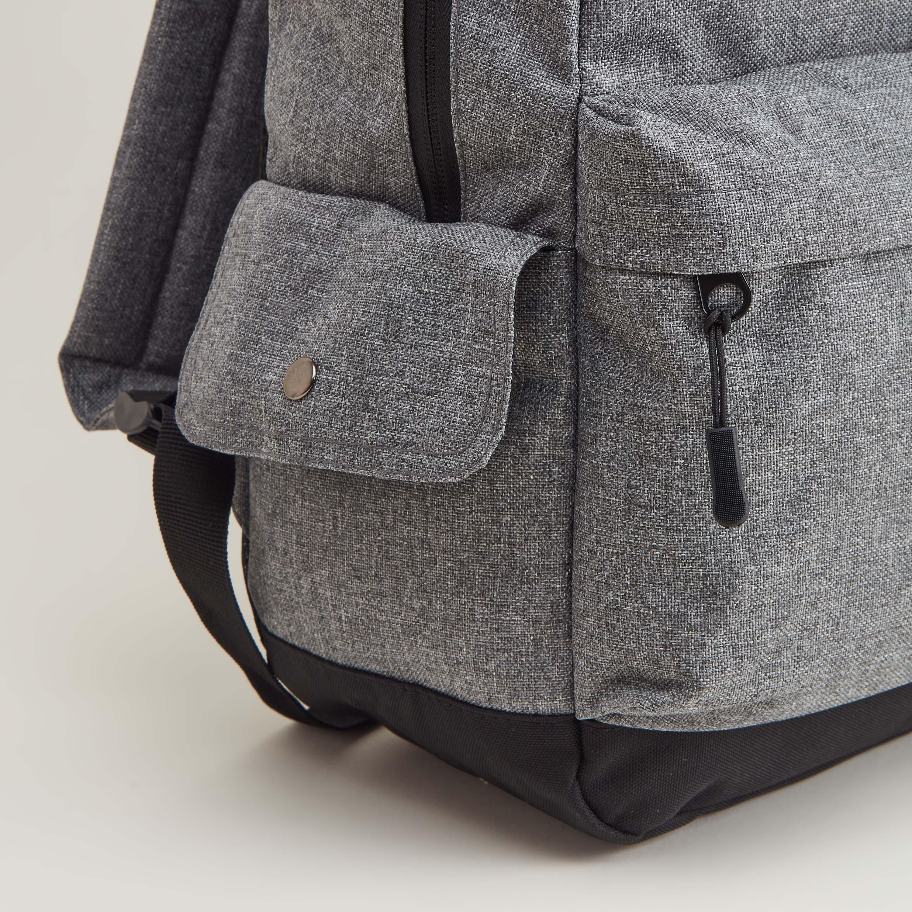Kappa Printed Backpack with Adjustable Straps and Zip Closure-men-bags-image-3