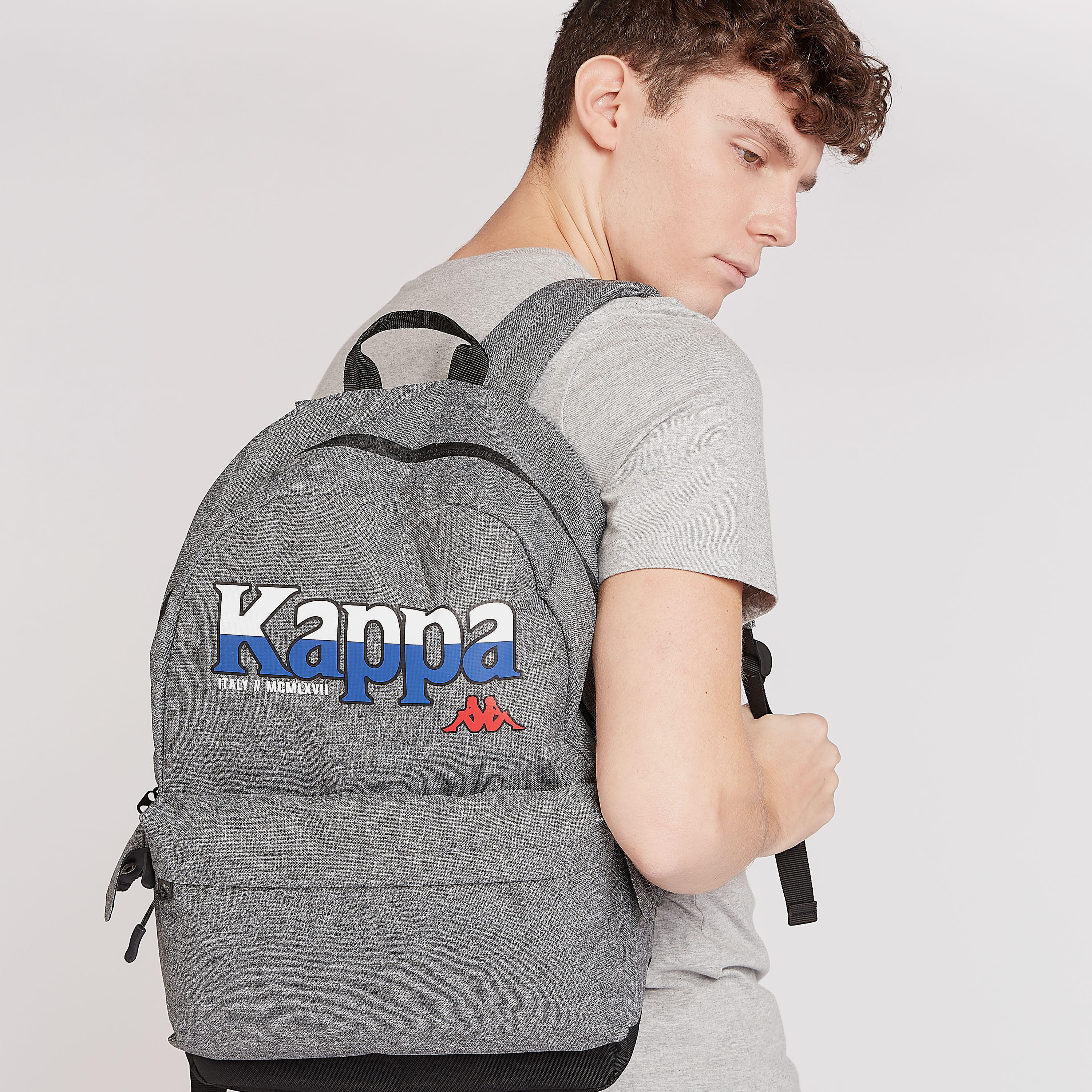 Kappa Printed Backpack with Adjustable Straps and Zip Closure-men-bags-image-6