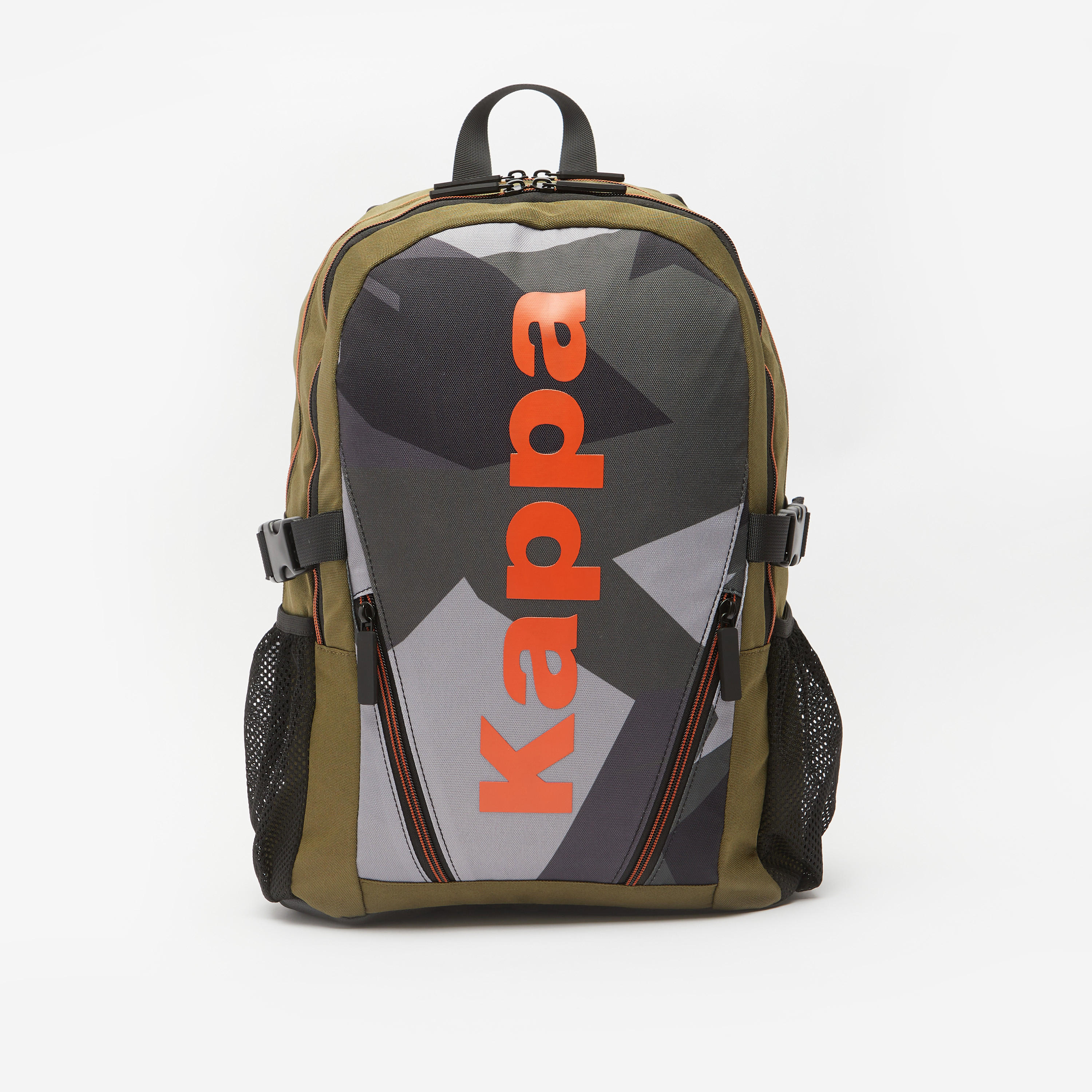 Kappa Printed Backpack with Adjustable Straps and Zip Closure-men-bags-image-1