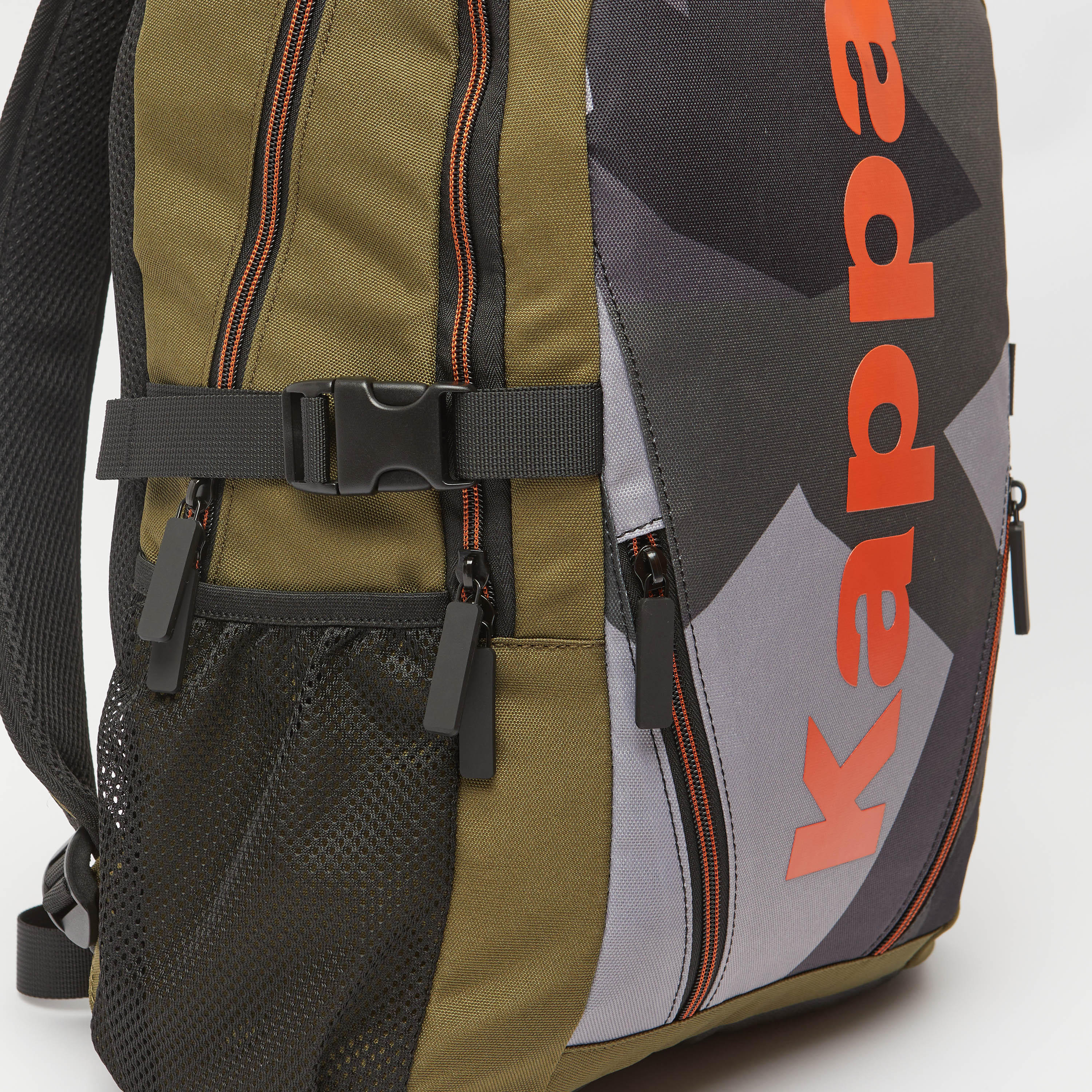 Kappa Printed Backpack with Adjustable Straps and Zip Closure-men-bags-image-2