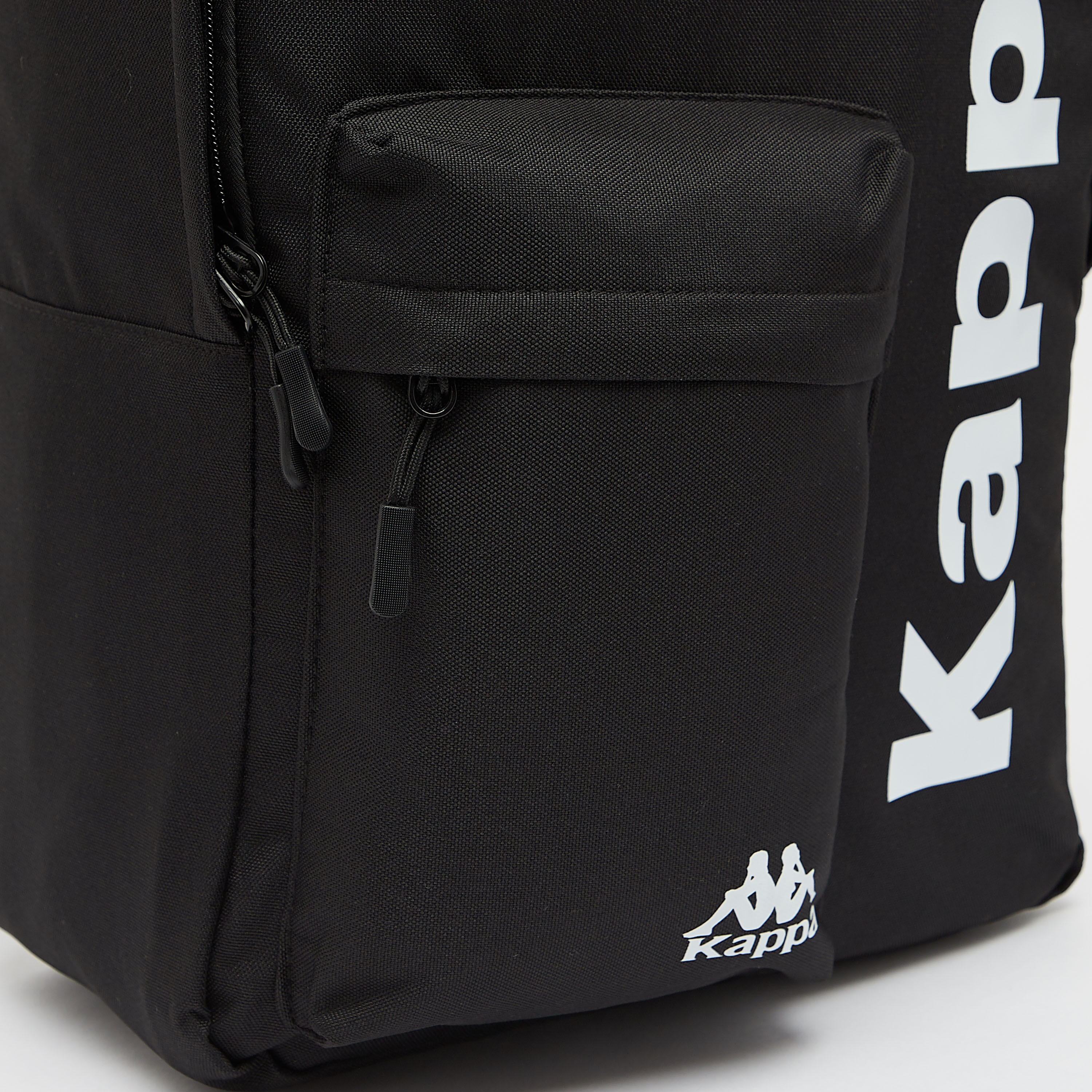 Kappa Logo Print Backpack with Adjustable Straps and Zip Closure-men-bags-image-2