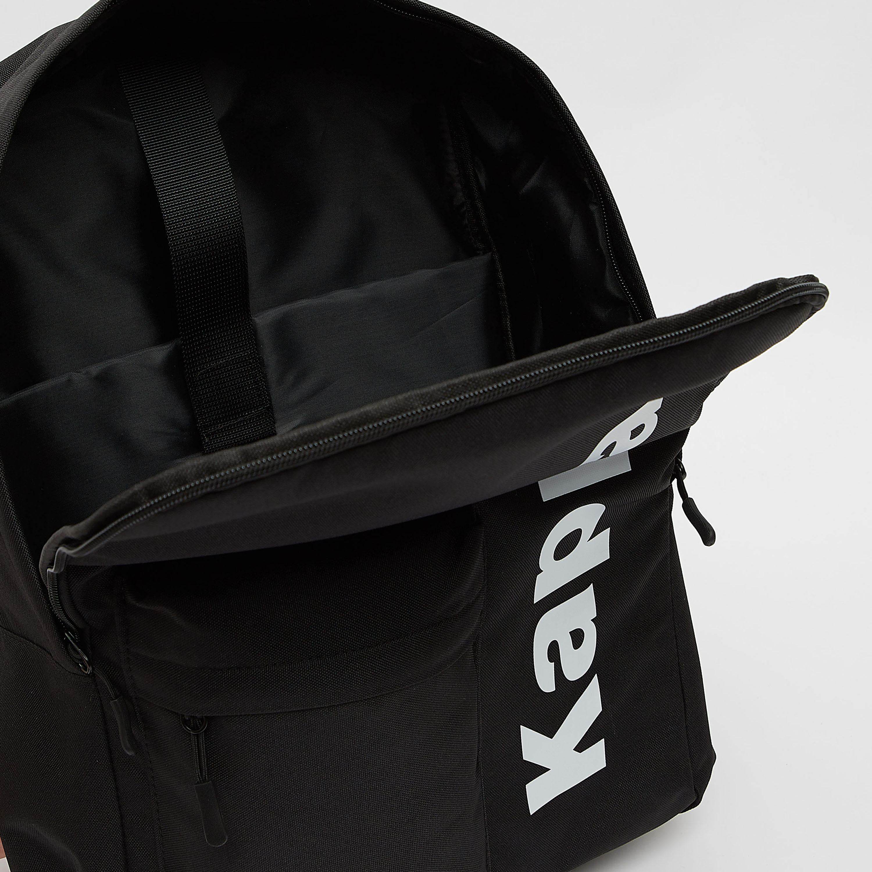 Kappa Logo Print Backpack with Adjustable Straps and Zip Closure-men-bags-image-4