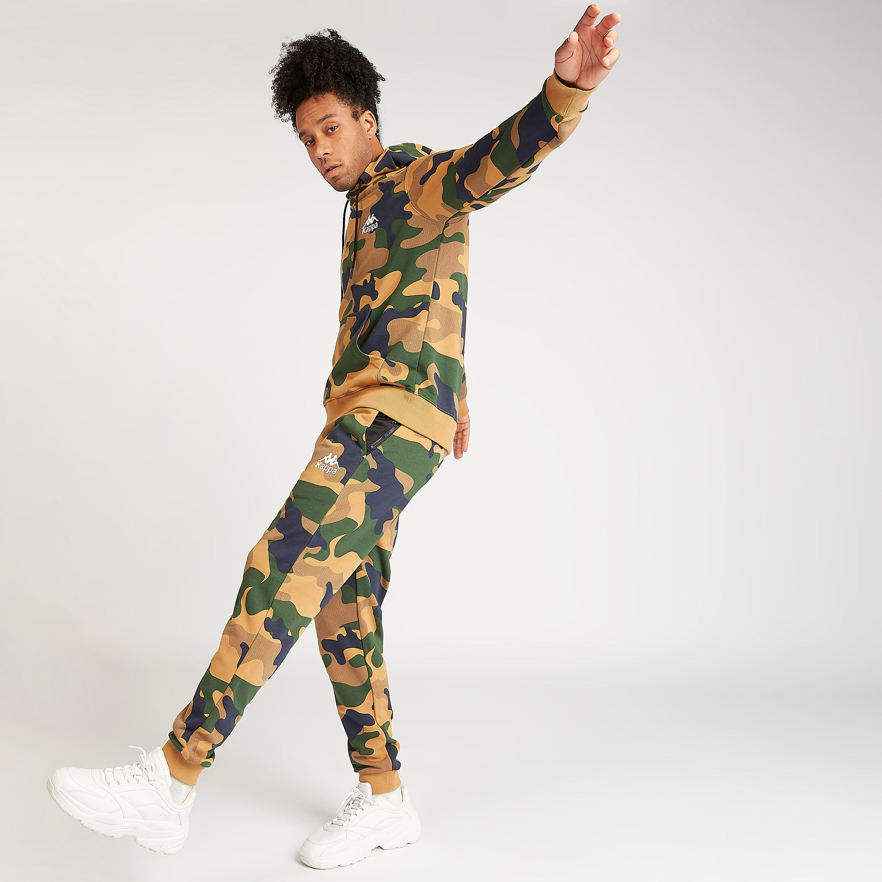 Kappa Camouflage Print Full Length Jog Pants with Pockets-men-clothing-sportswearandactivewear-tracksuits-image-1