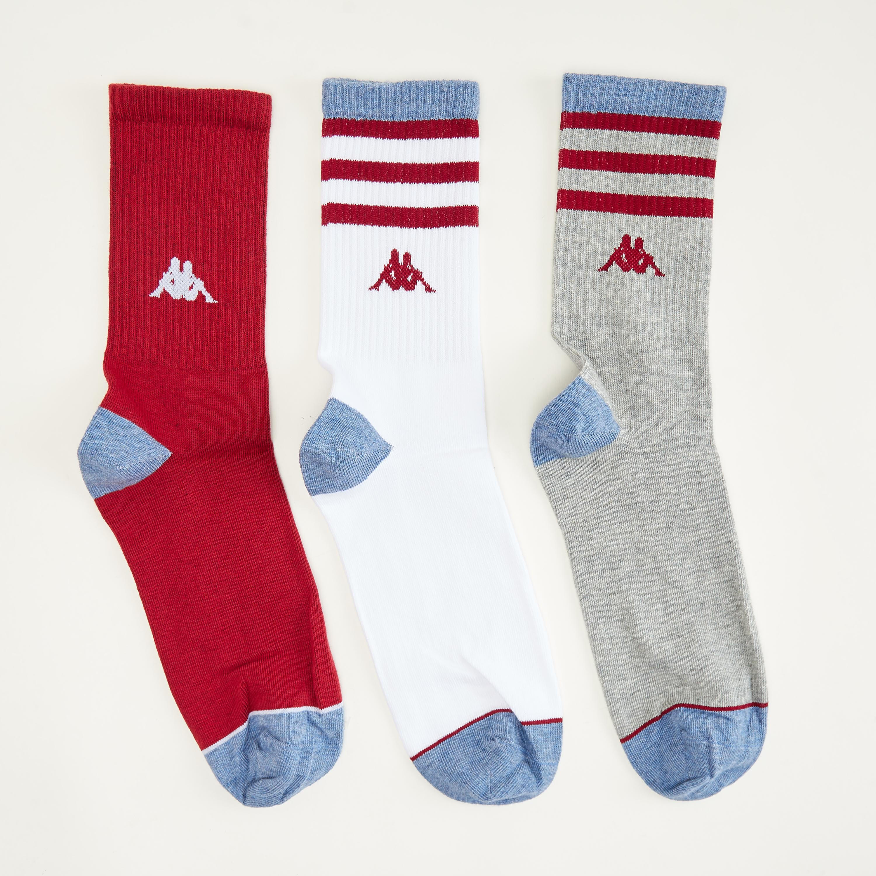 جوارب بطول ربلة السّاق مع تفاصيل شعار من كابا - طقم من 3 أزواج-men-socks-image-1