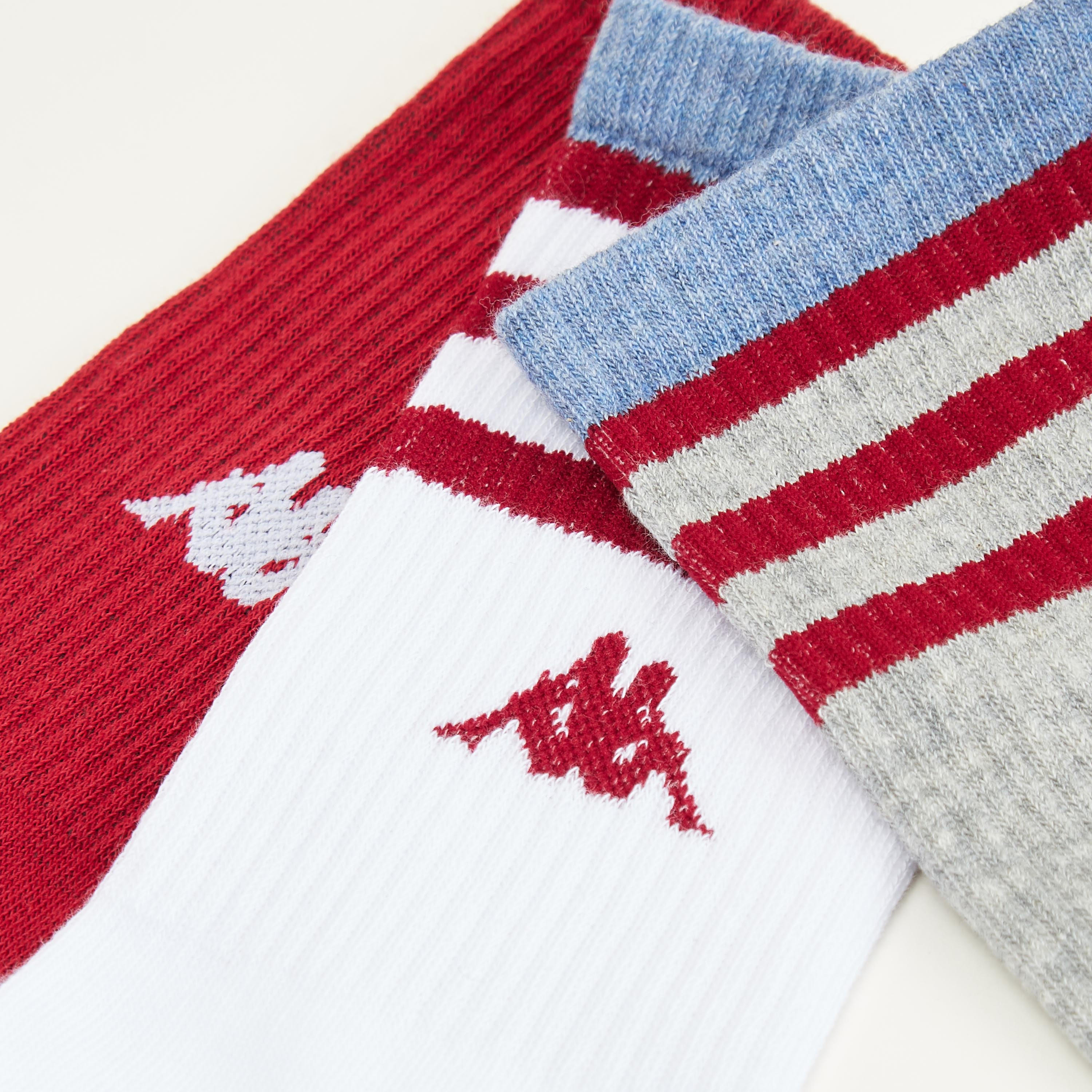 جوارب بطول ربلة السّاق مع تفاصيل شعار من كابا - طقم من 3 أزواج-men-socks-image-4