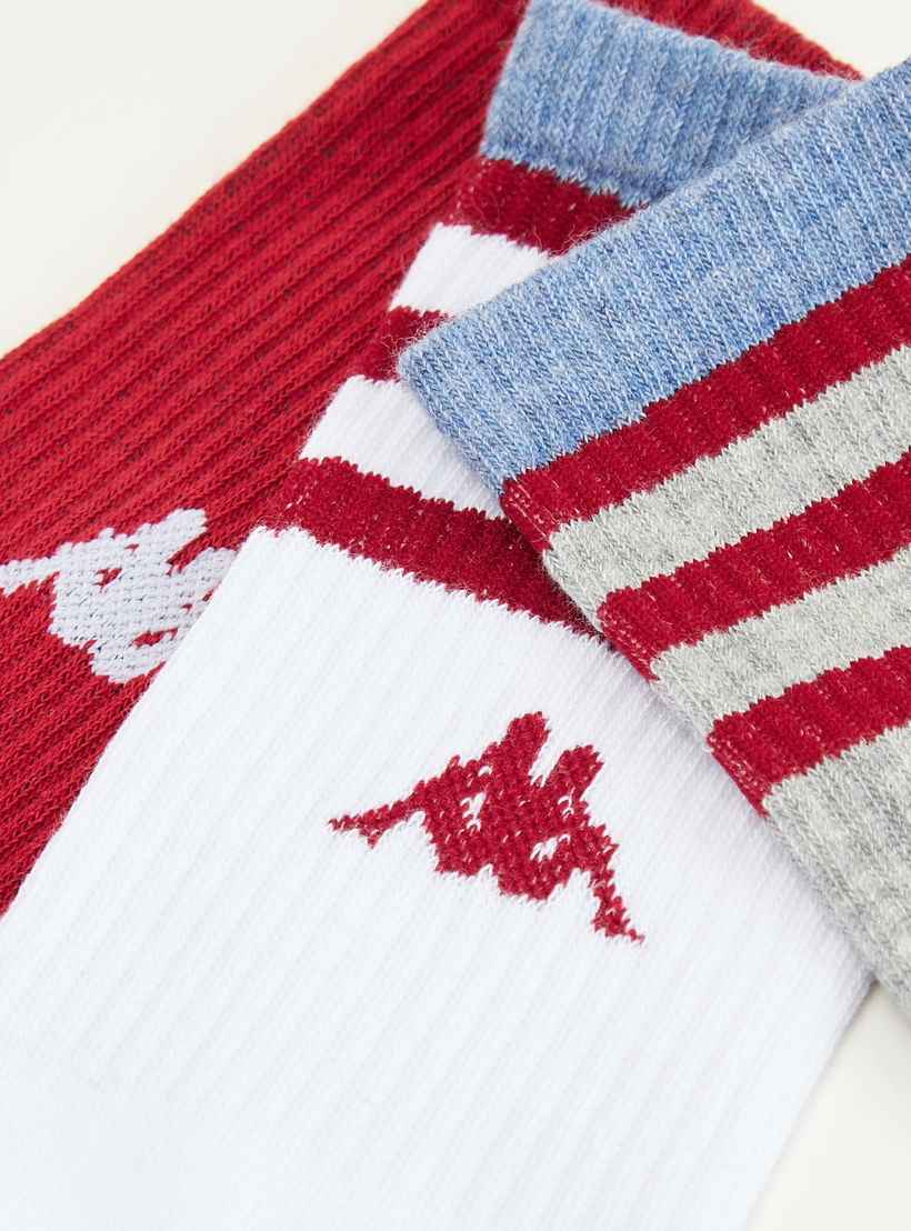 جوارب بطول ربلة السّاق مع تفاصيل شعار من كابا - طقم من 3 أزواج-men-socks-image-4