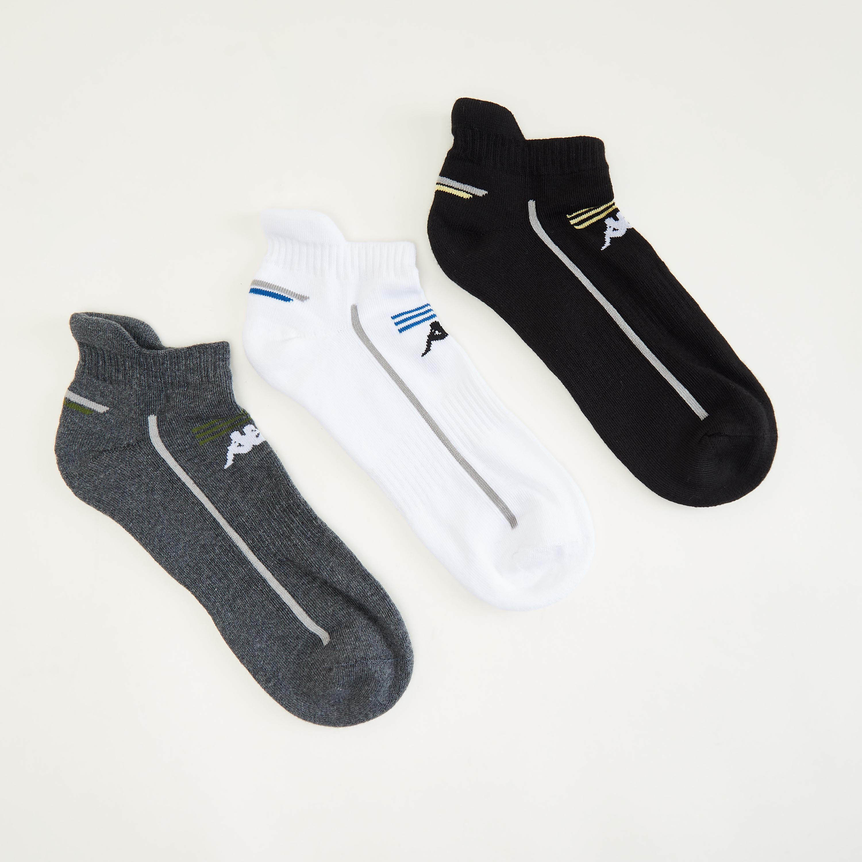 جوارب بطول الكاحل وبتفاصيل شعار من كابا - طقم من 3 أزواج-men-socks-image-1