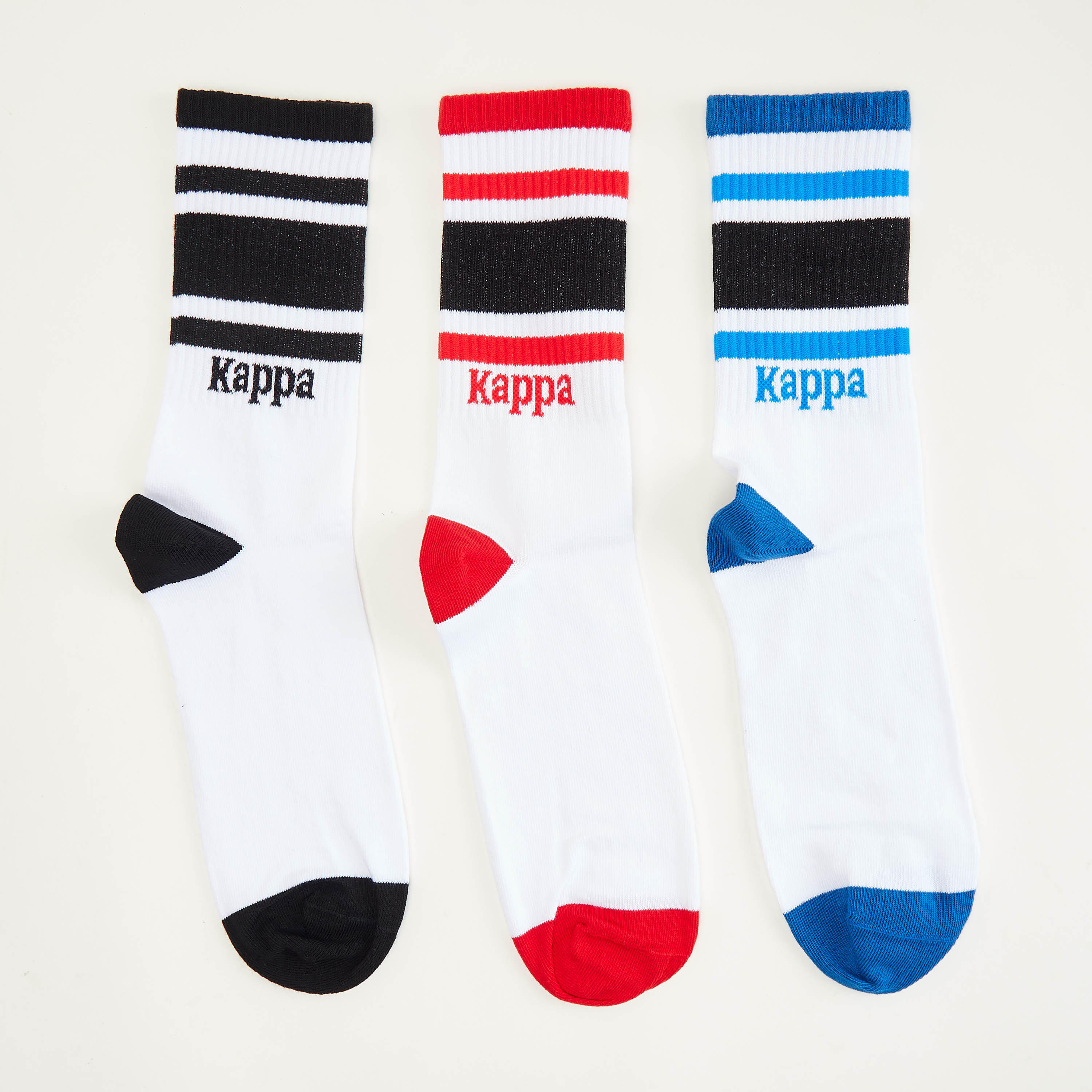 جوارب بطول أعلى الكاحل مخطّطة من كابا - طقم من 3 قطع-men-socks-image-1