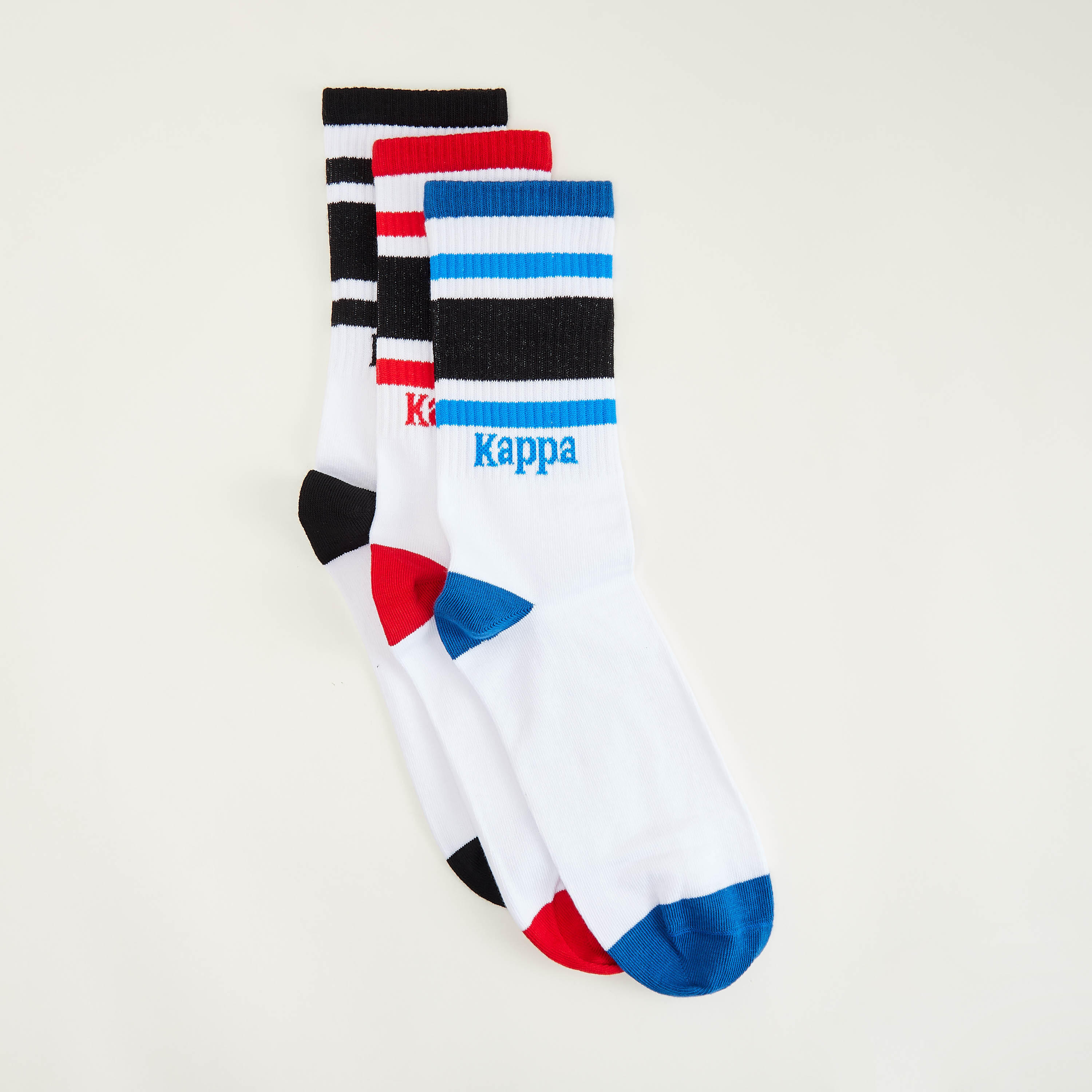 جوارب بطول أعلى الكاحل مخطّطة من كابا - طقم من 3 قطع-men-socks-image-2