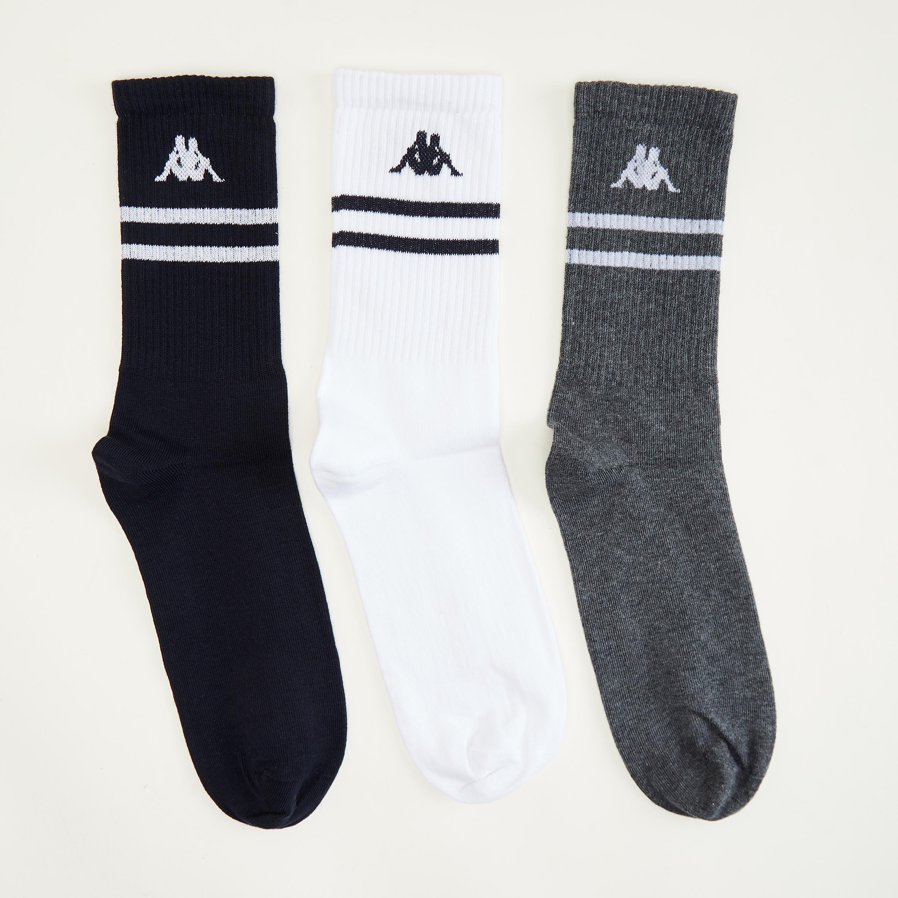 جوارب بطول ربلة السّاق مع تفاصيل شعار من كابا - طقم من 3 أزواج-men-socks-image-1