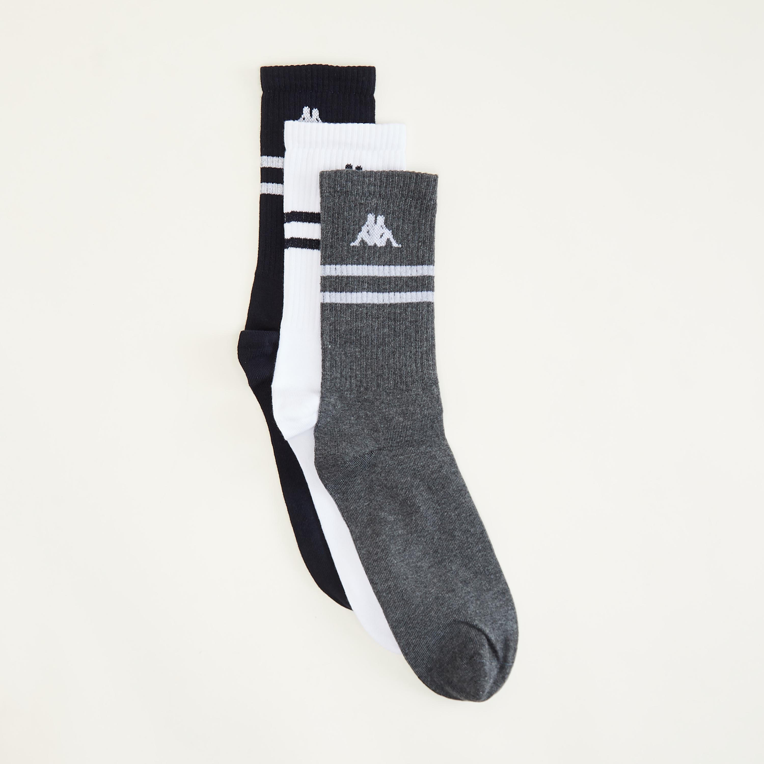 جوارب بطول ربلة السّاق مع تفاصيل شعار من كابا - طقم من 3 أزواج-men-socks-image-2