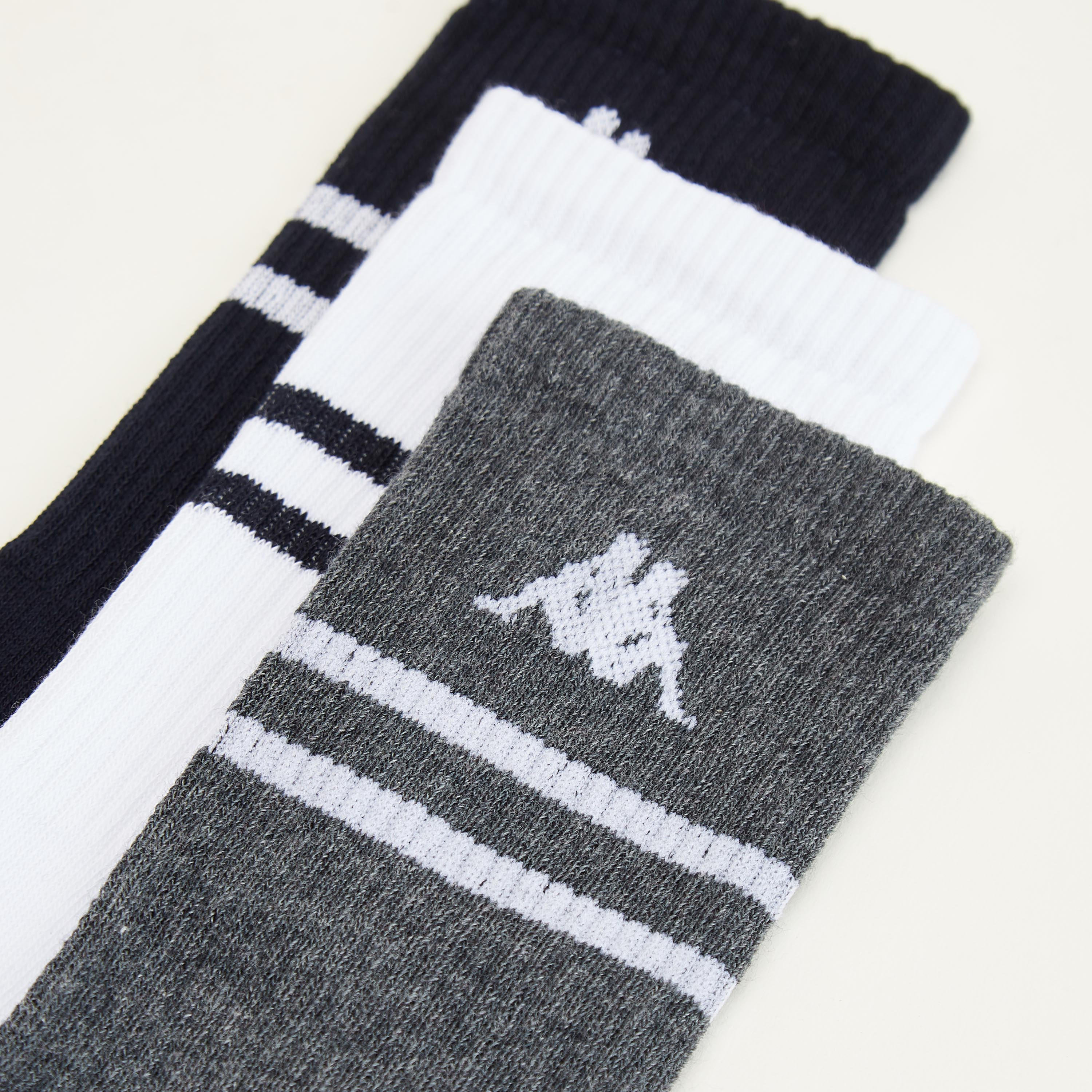 جوارب بطول ربلة السّاق مع تفاصيل شعار من كابا - طقم من 3 أزواج-men-socks-image-3