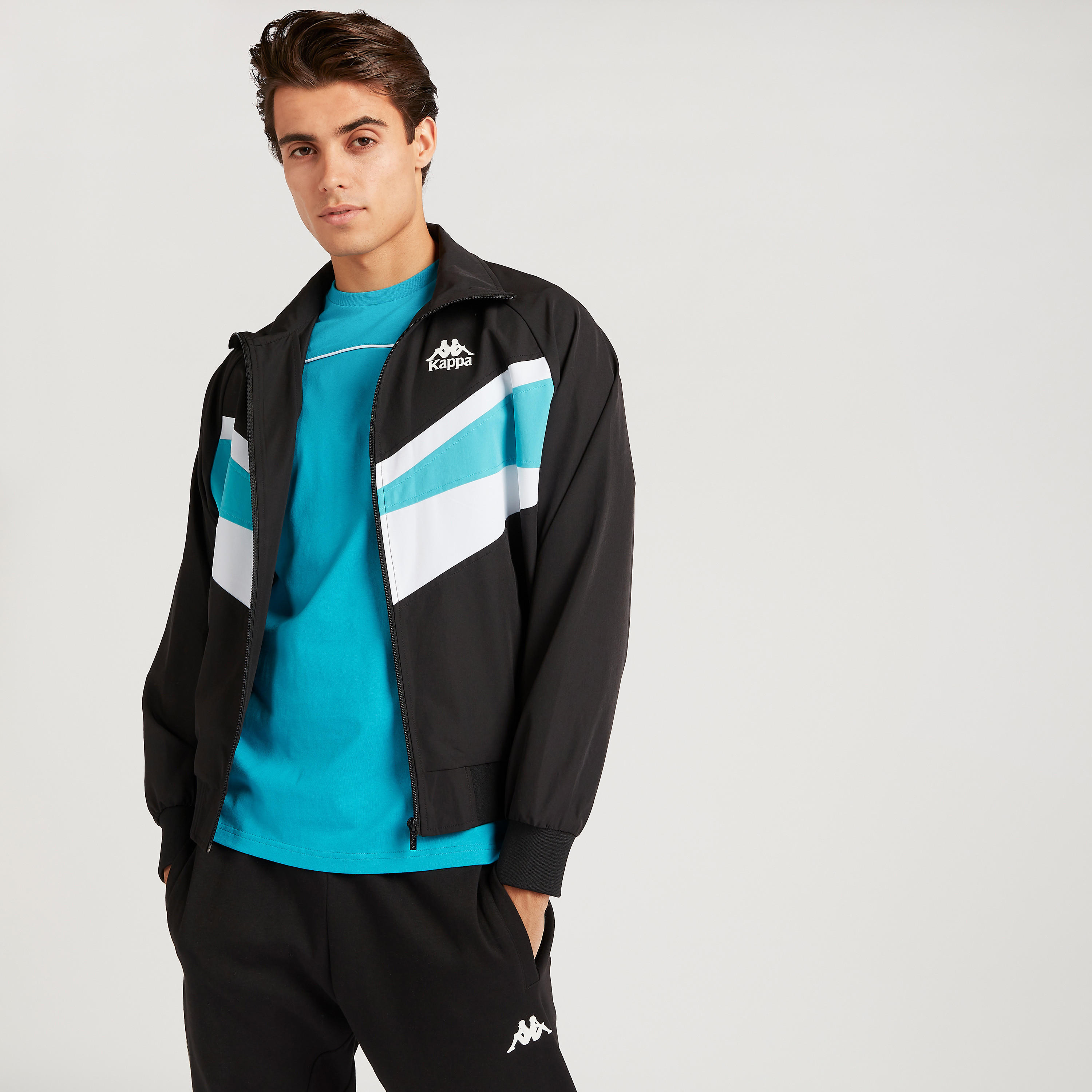 Kappa Logo Printed Zip Through Jacket with Long Sleeves-men-clothing-jacketsandblazers-jackets-image-1