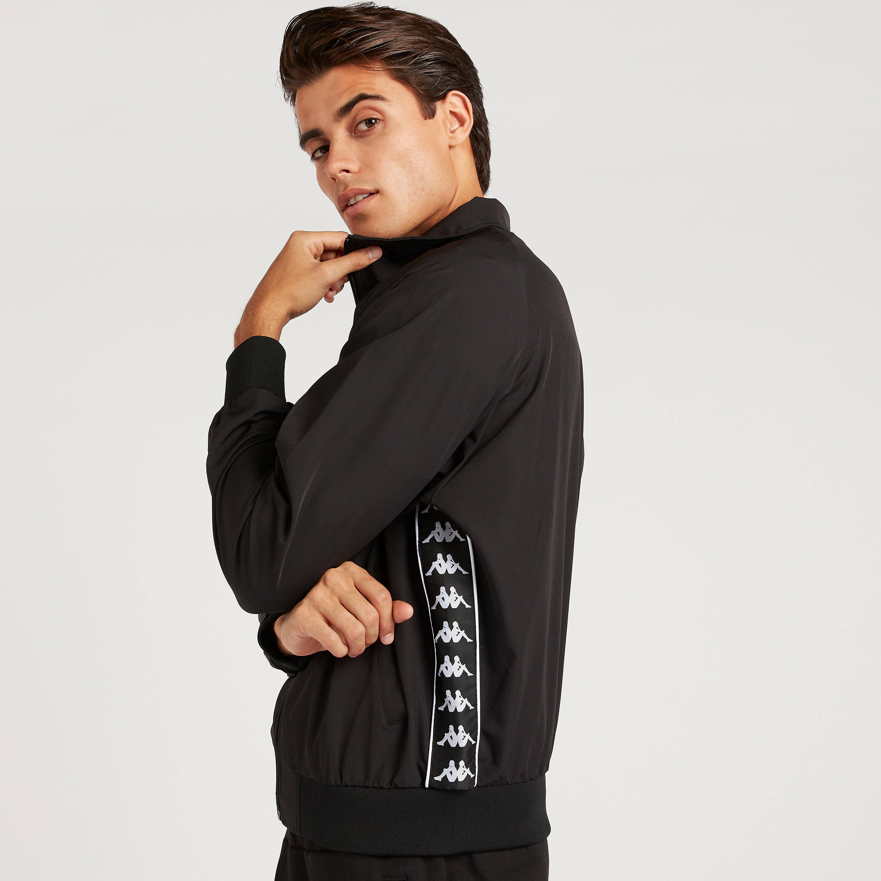 Kappa Logo Printed Zip Through Jacket with Long Sleeves-men-clothing-jacketsandblazers-jackets-image-5