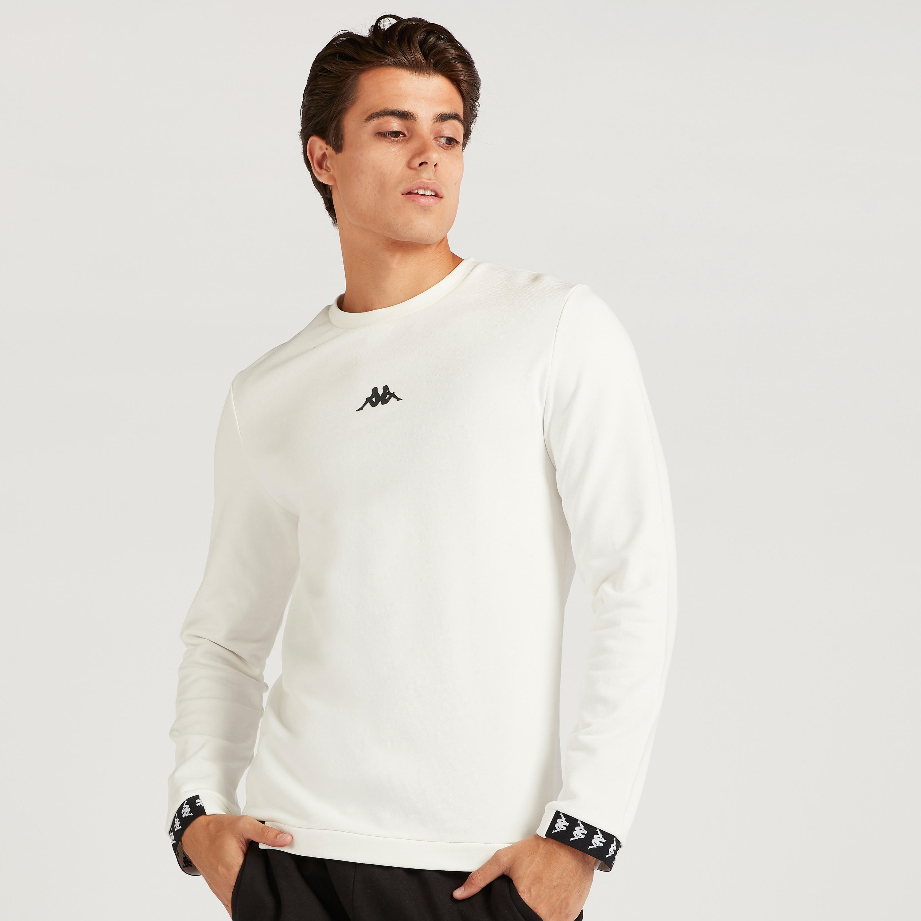 Kappa Solid Sweatshirt with Long Sleeves-men-winterwear-hoodiesandsweatshirts-image-1