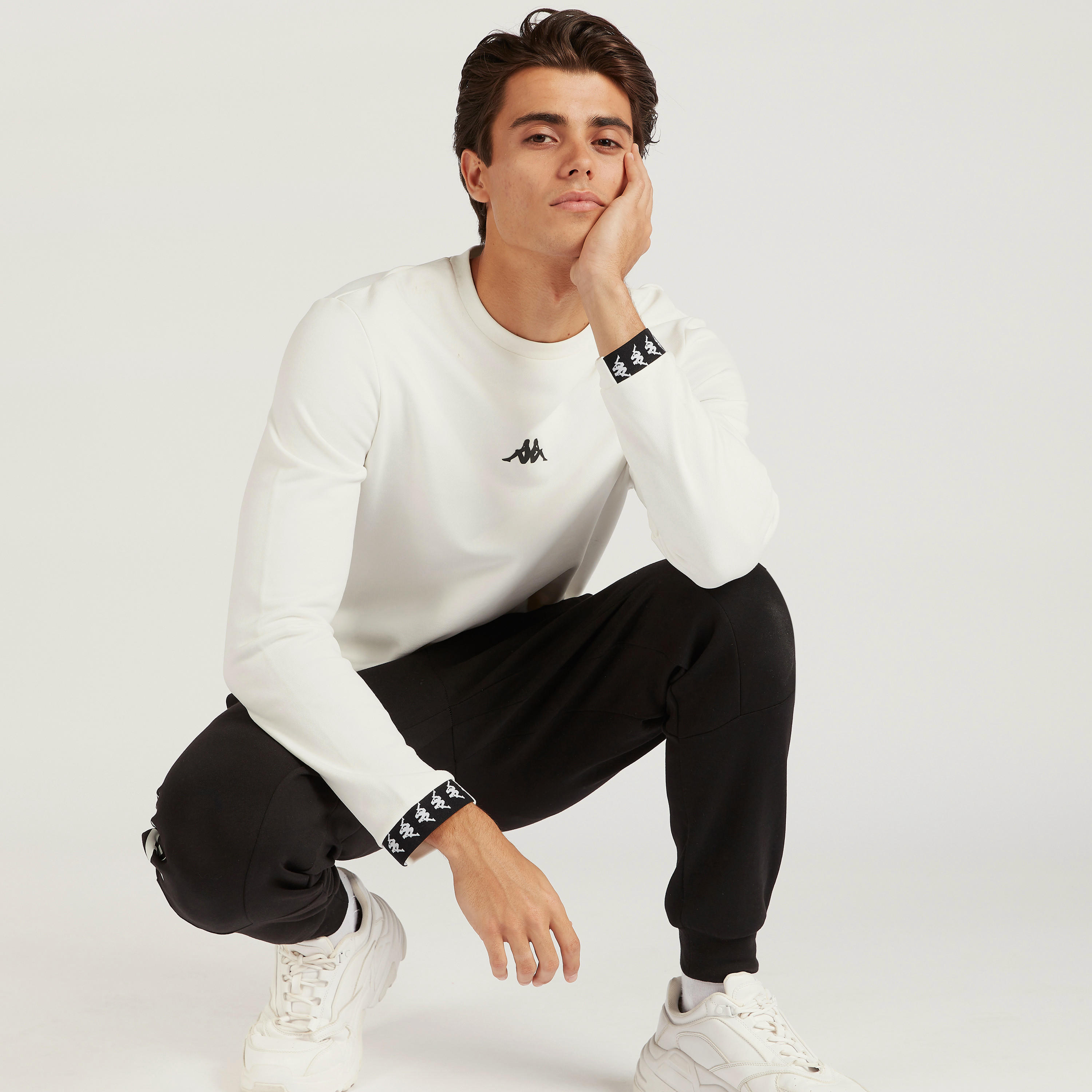 Kappa Solid Sweatshirt with Long Sleeves-men-winterwear-hoodiesandsweatshirts-image-2