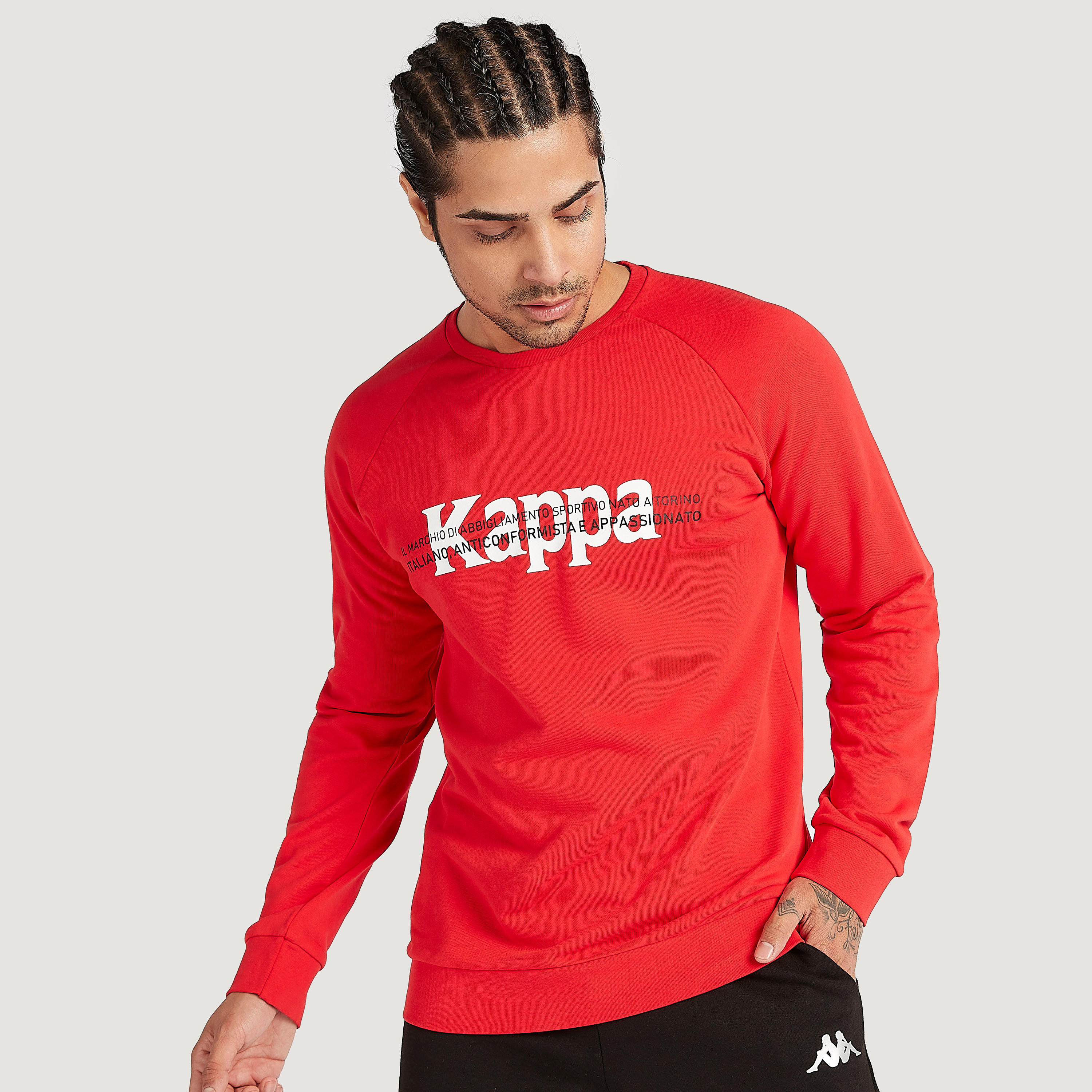 سويت شيرت بياقة ضيقة وأكمام طويلة من كابا-men-winterwear-hoodiesandsweatshirts-image-1