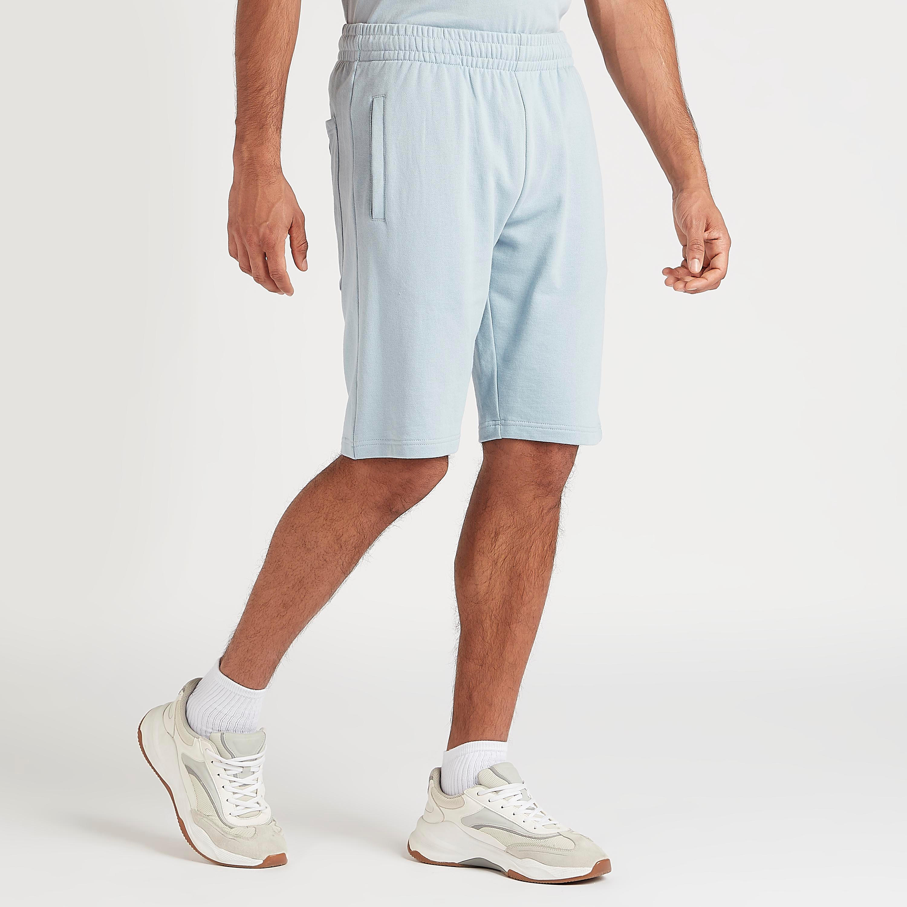 شورت سادة بخصر مطّاطي وجيوب من كابا-men-clothing-sportswearandactivewear-bottoms-image-4