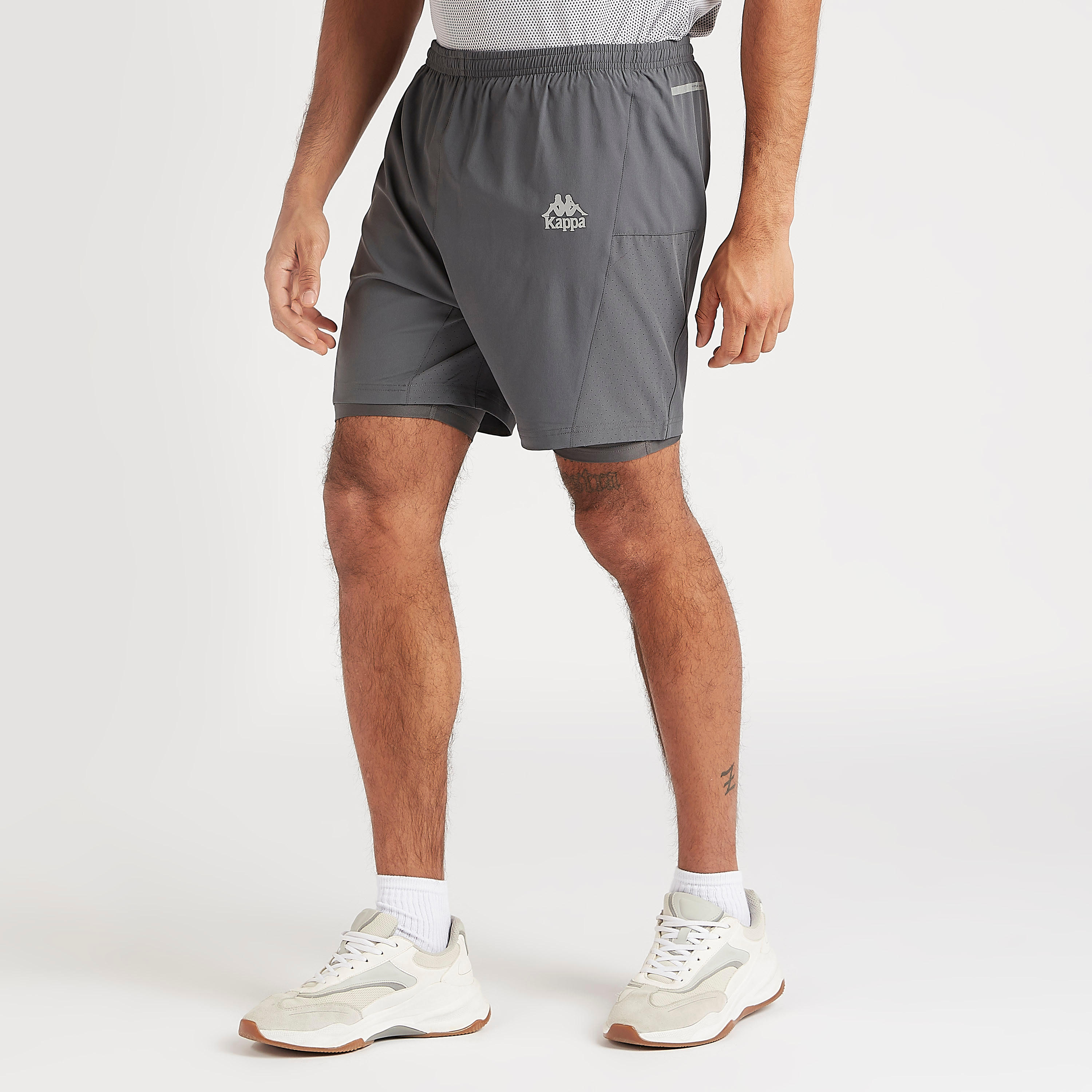 Solid Shorts with Elasticated Waist and Pocket-men-clothing-sportswearandactivewear-bottoms-image-1