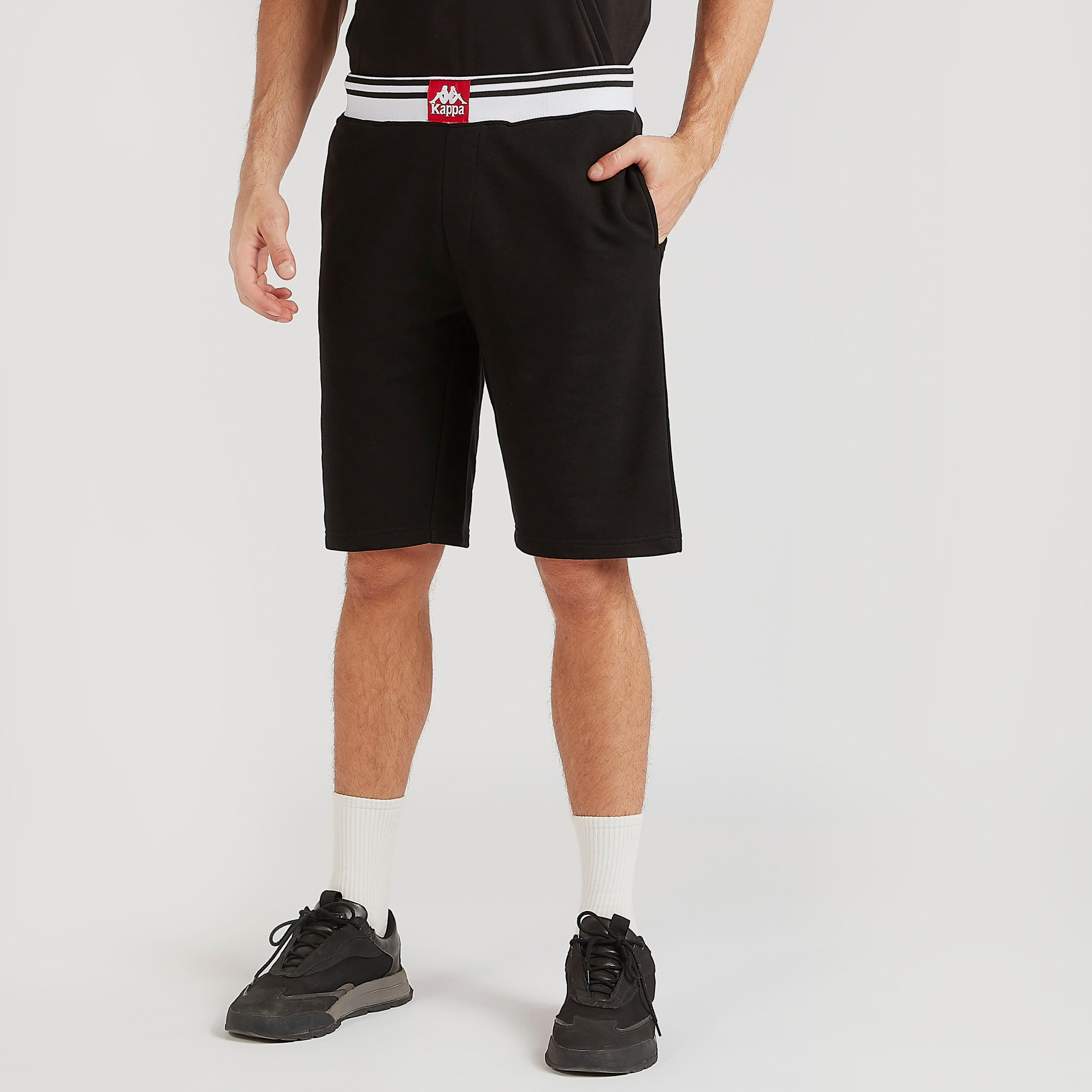 Kappa Solid Shorts with Elasticated Waistband-men-clothing-sportswearandactivewear-bottoms-image-1