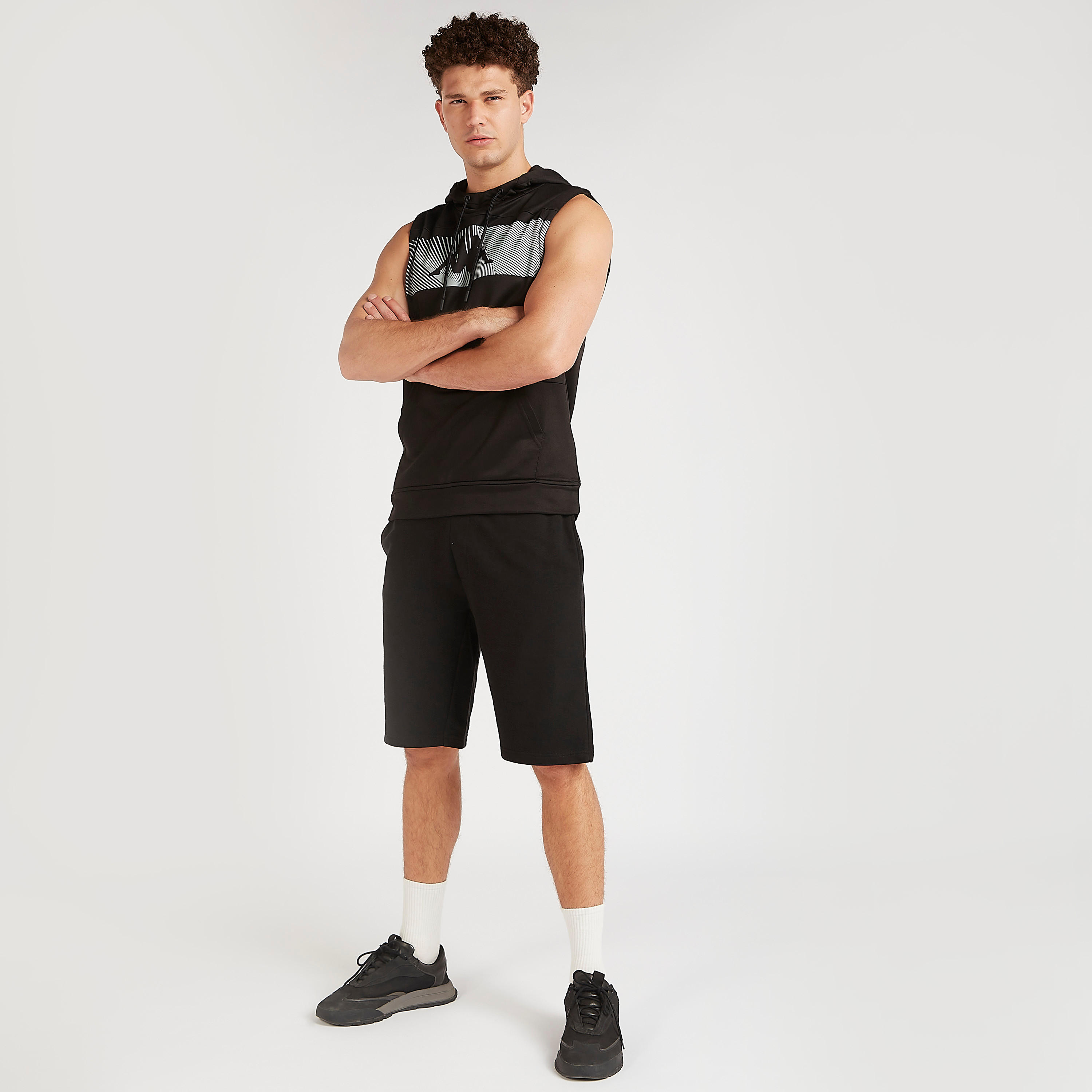Kappa Solid Shorts with Elasticated Waistband-men-clothing-sportswearandactivewear-bottoms-image-2